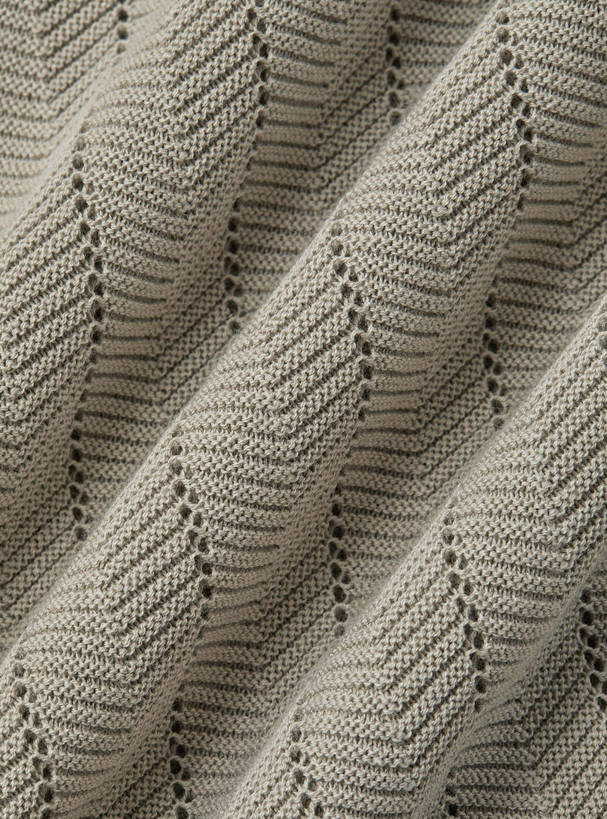 Polo traforata in cotone spigato, SABBIA