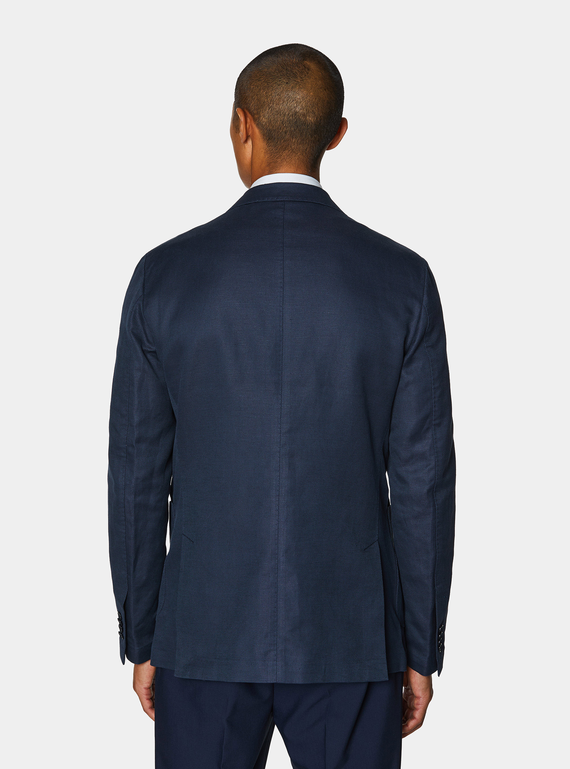 Pure wool hopsack blazer, NAVY BLUE