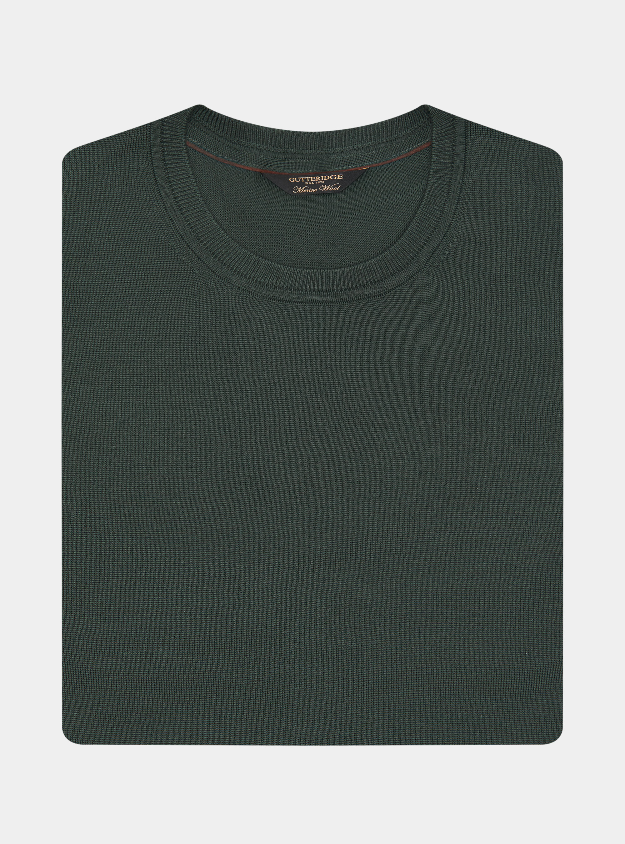 Crew-neck sweater in pure extra-fine merino wool, MILITARE 0609C