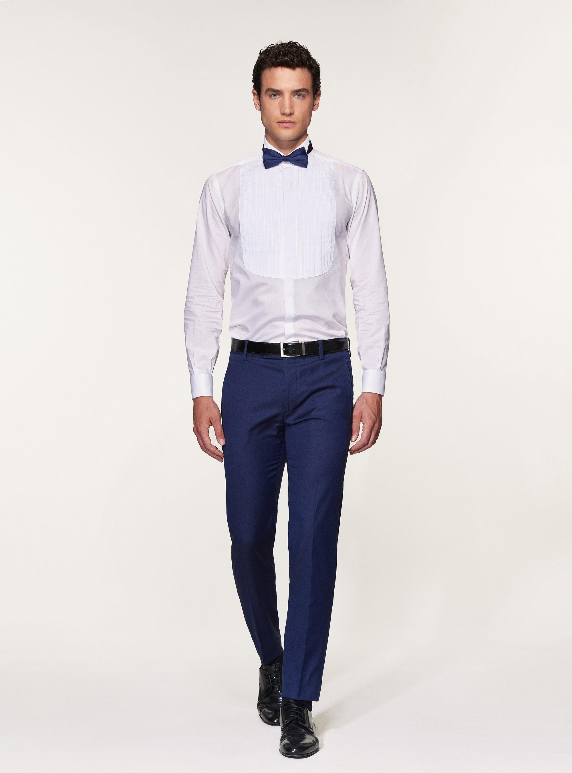 Pure superfine wool 110's Vitale Barberis Canonico tuxedo trousers, BASALT
