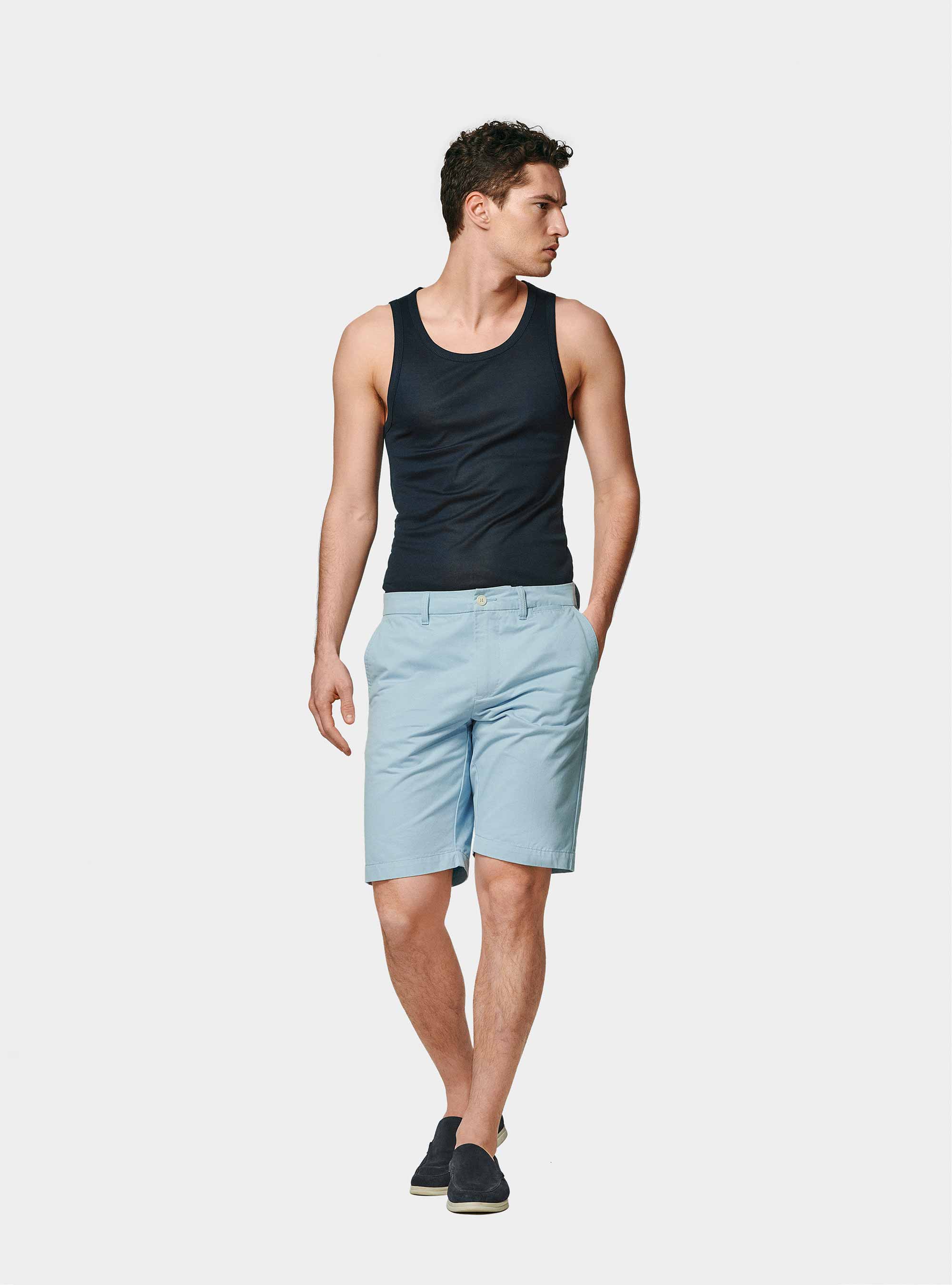 Cotton thread tank top, NAVY BLUE