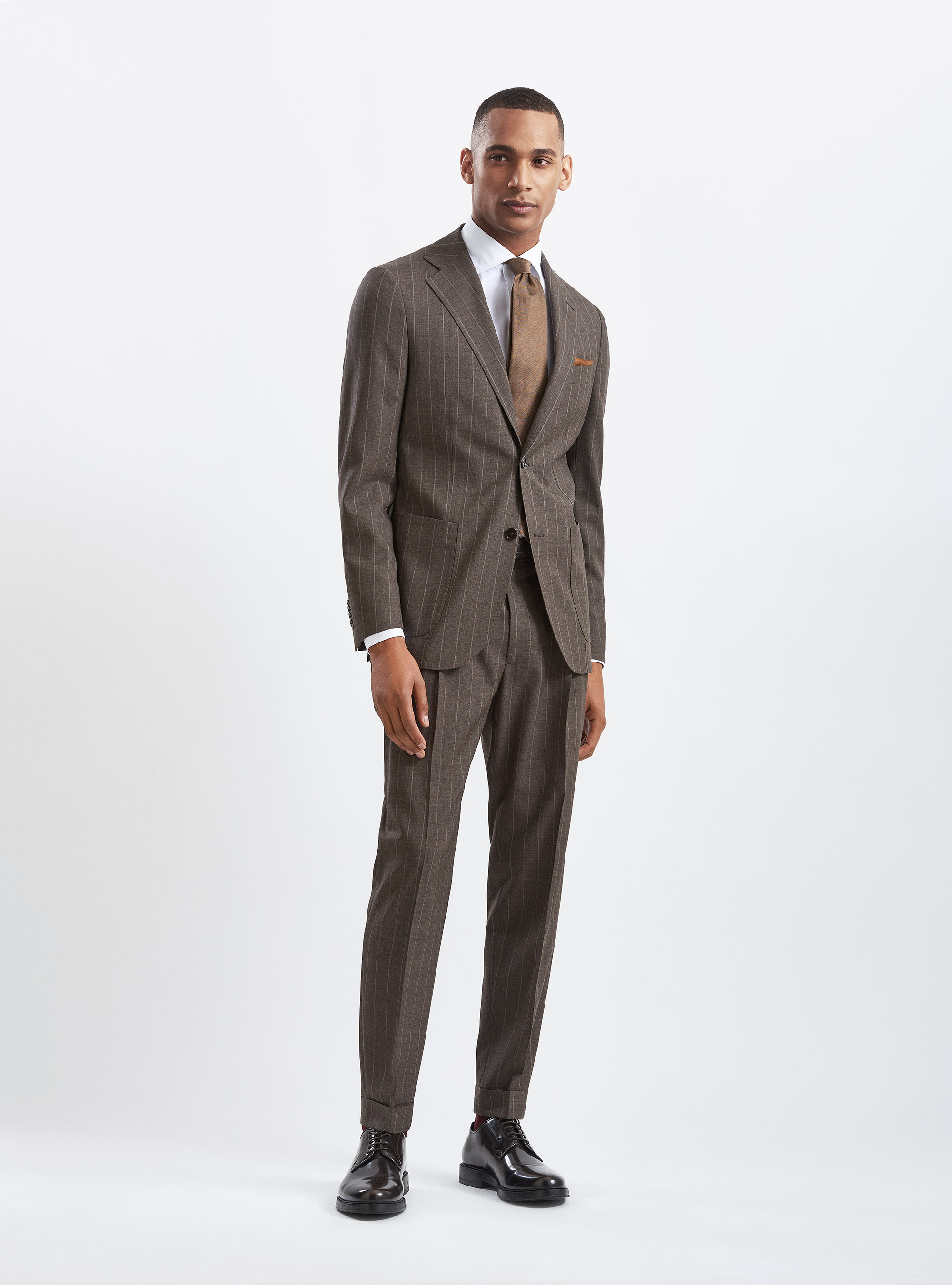 Anzugsjacke aus reiner Wolle mit Nadelstreifen aus Vitale Barberis Canonico, MARRONE 0507C