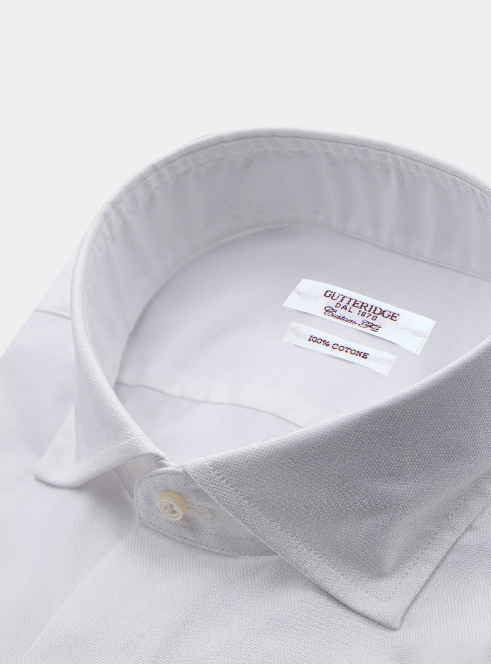 Camicia custom in cotone armaturato, BIANCO