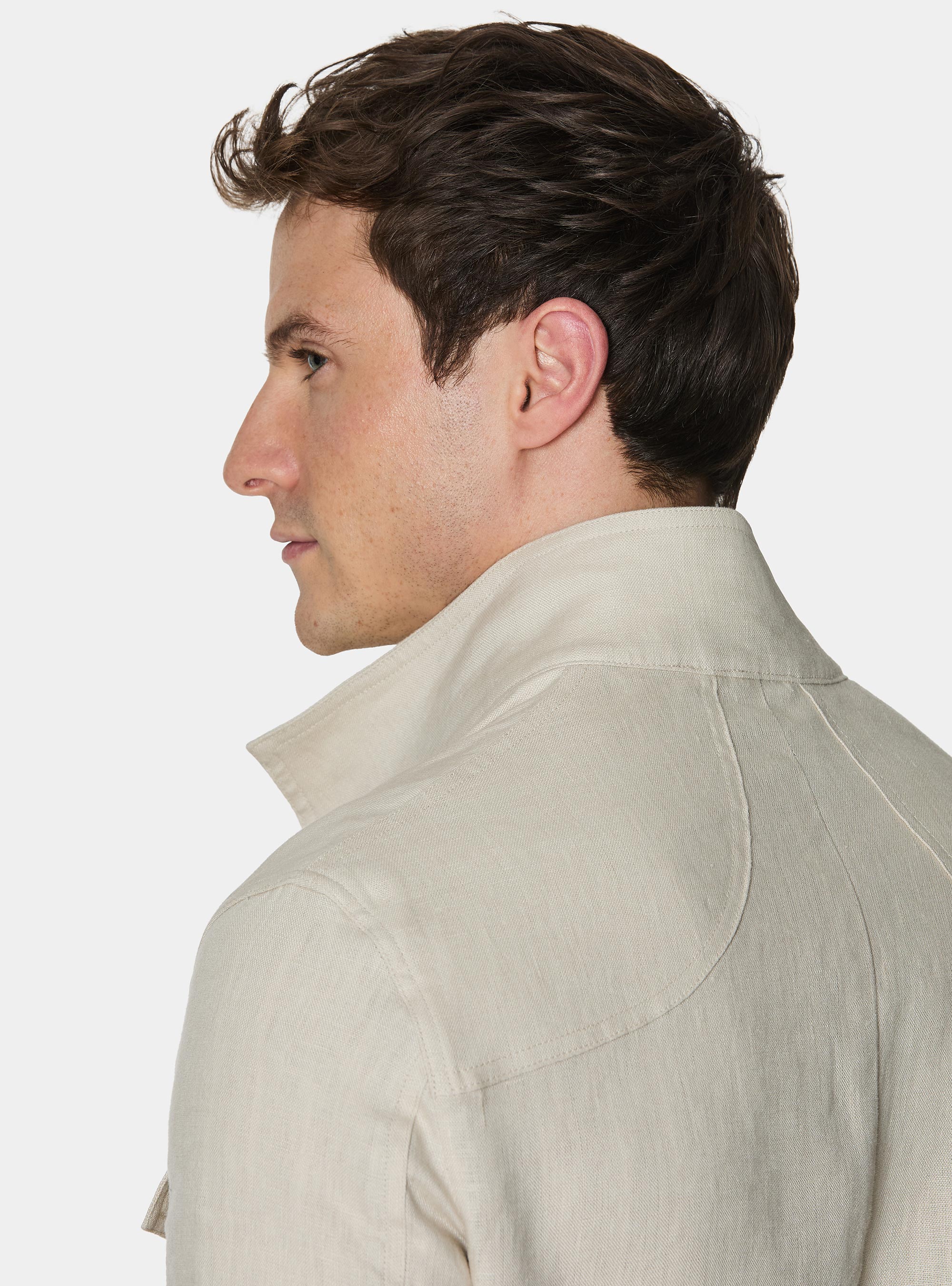 Field jacket en lin pur, &Atilde; CRU