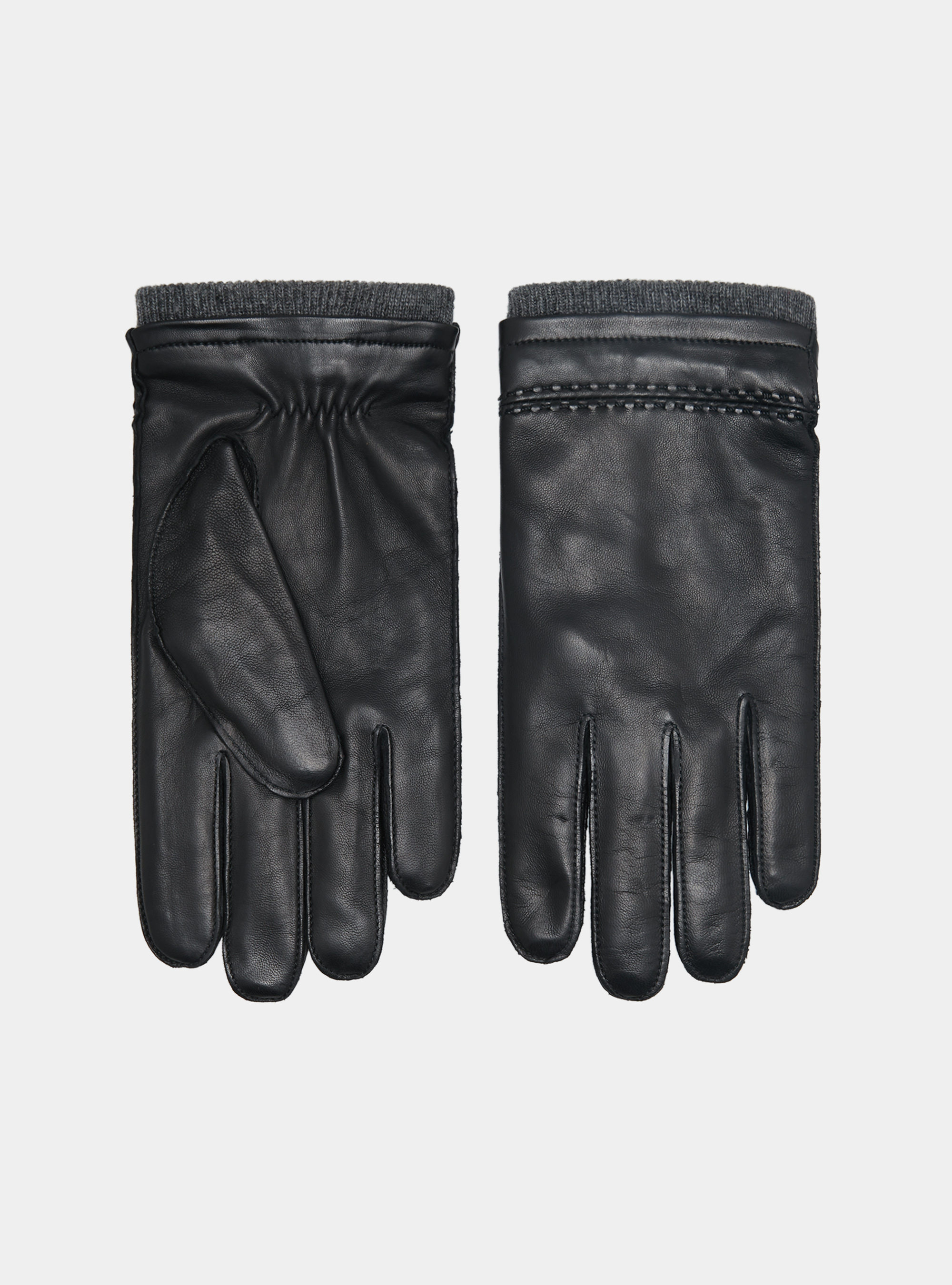 Leather gloves, BLACK