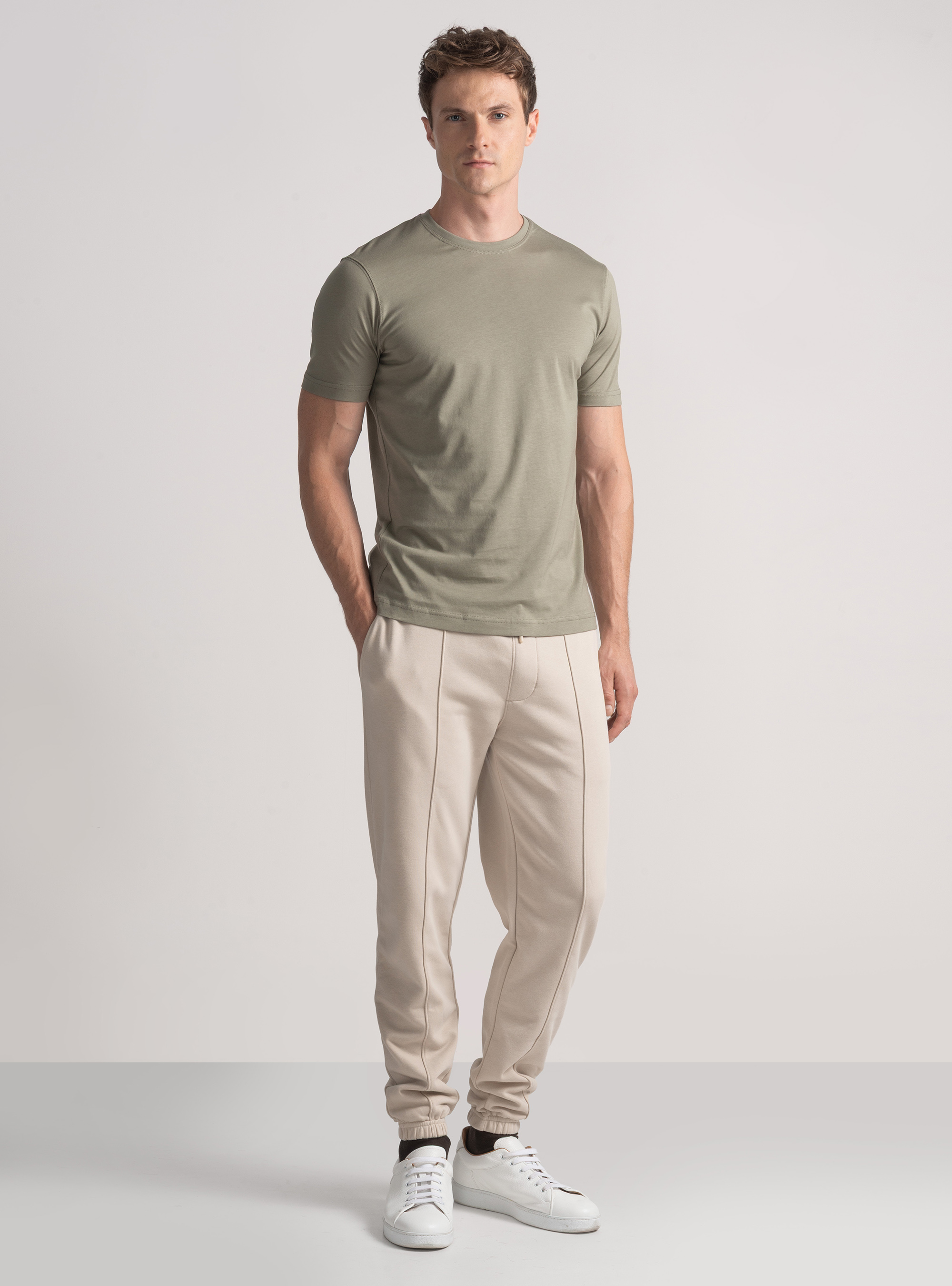 Half-sleeve T-shirt in Supima cotton, SALVIA 0602C