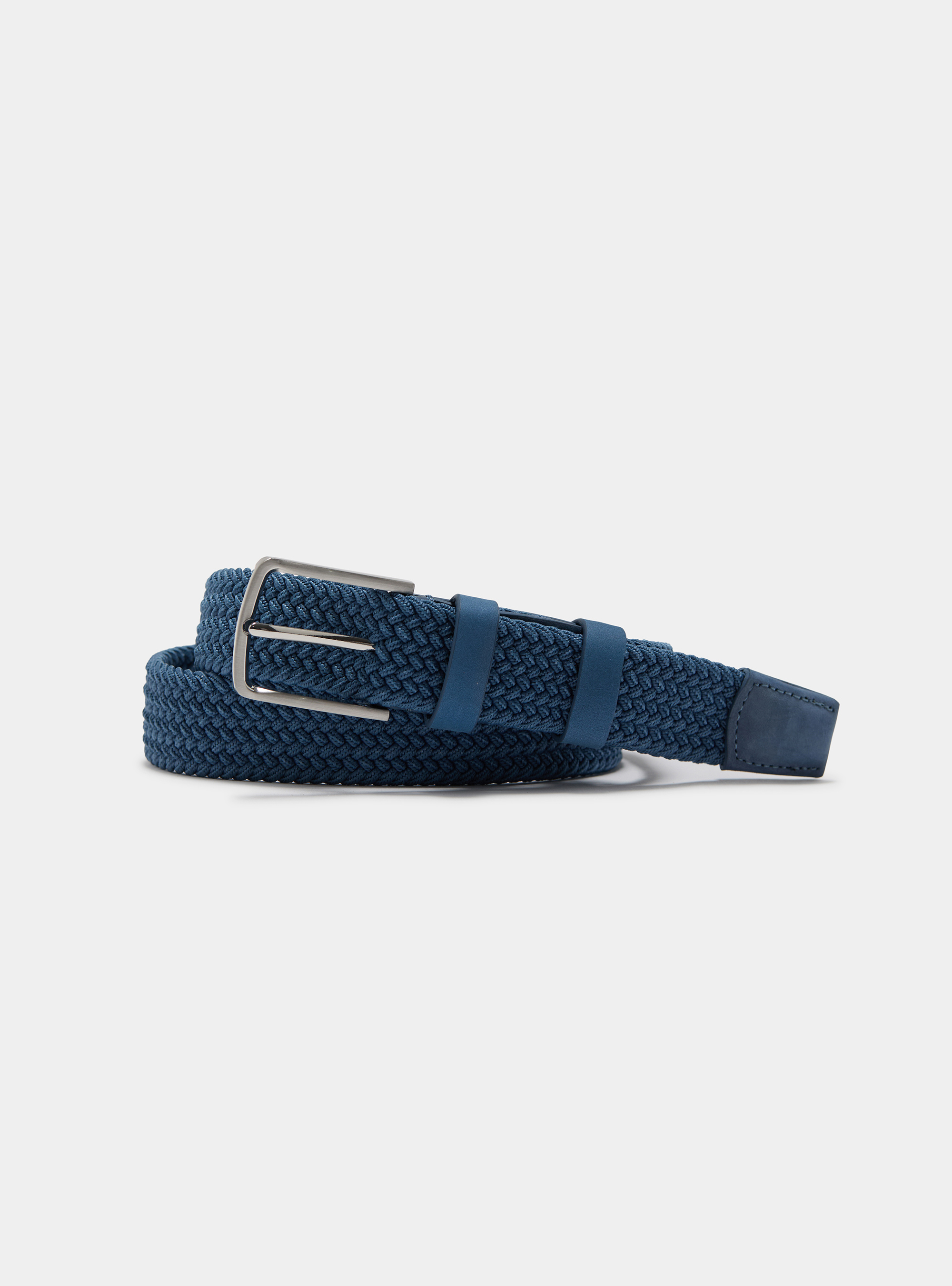 Ceinture &eacute;lastique tress&eacute;e, BLEU CIEL
