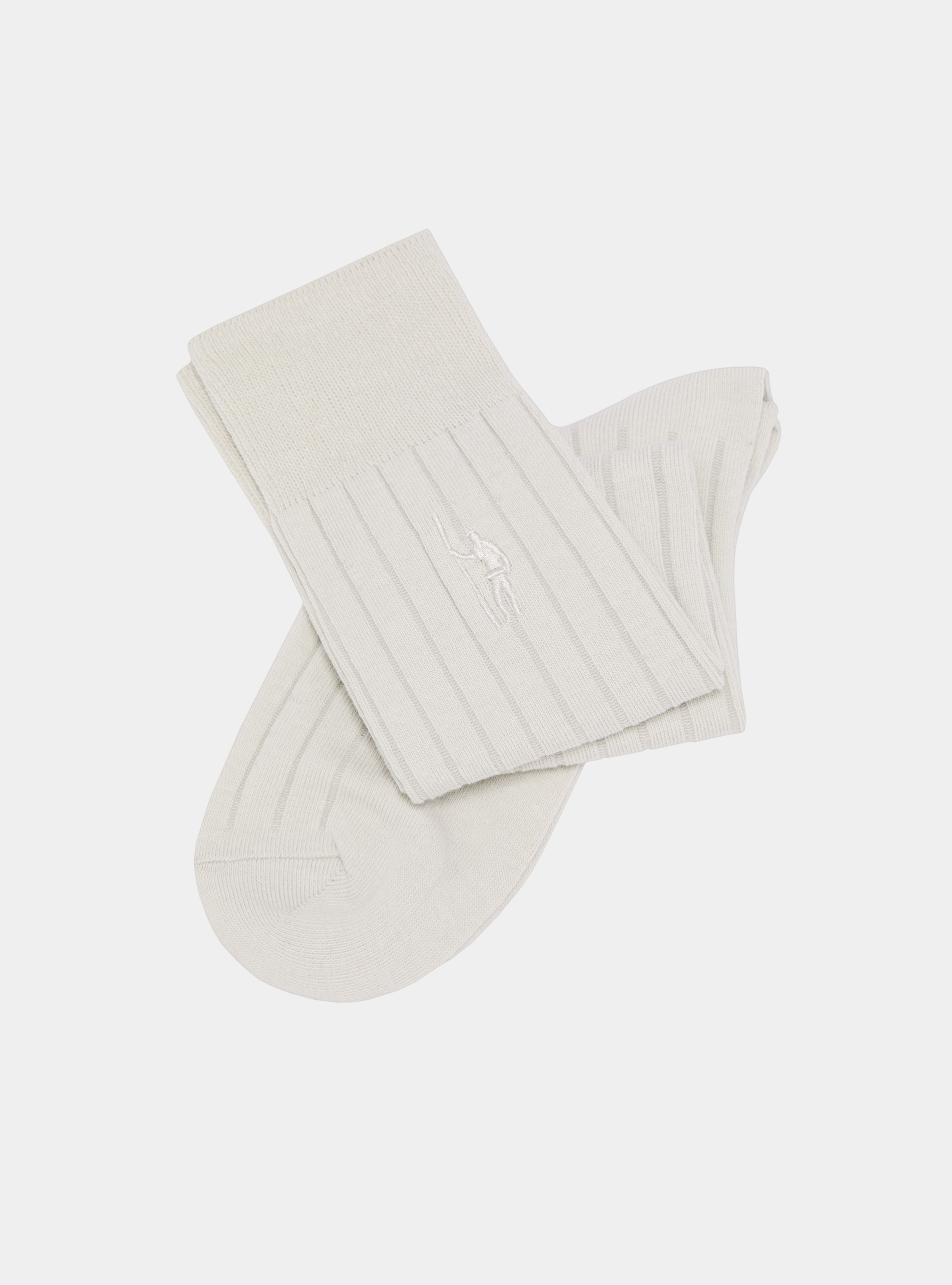 Gerippte Socken mit Stickerei, BIANCO 0099C