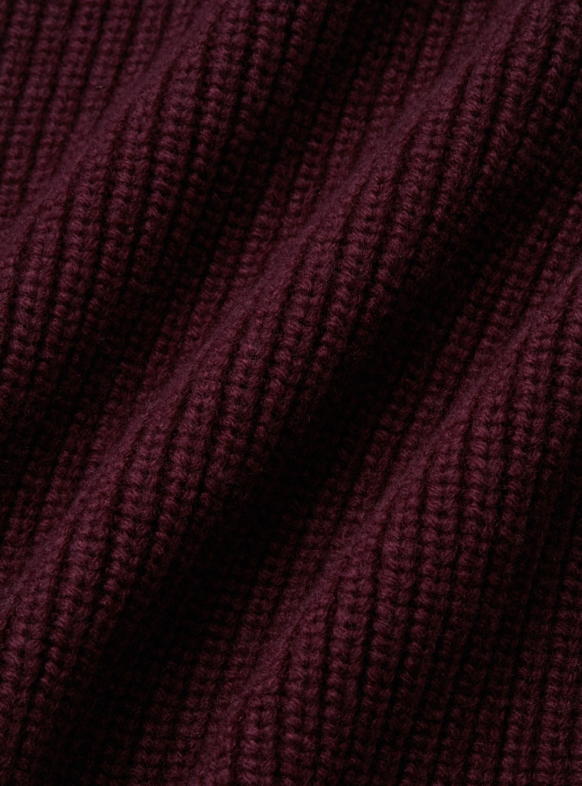 Strickjacke aus Merinowolle mit Schalkragen, BORDEAUX 0311C