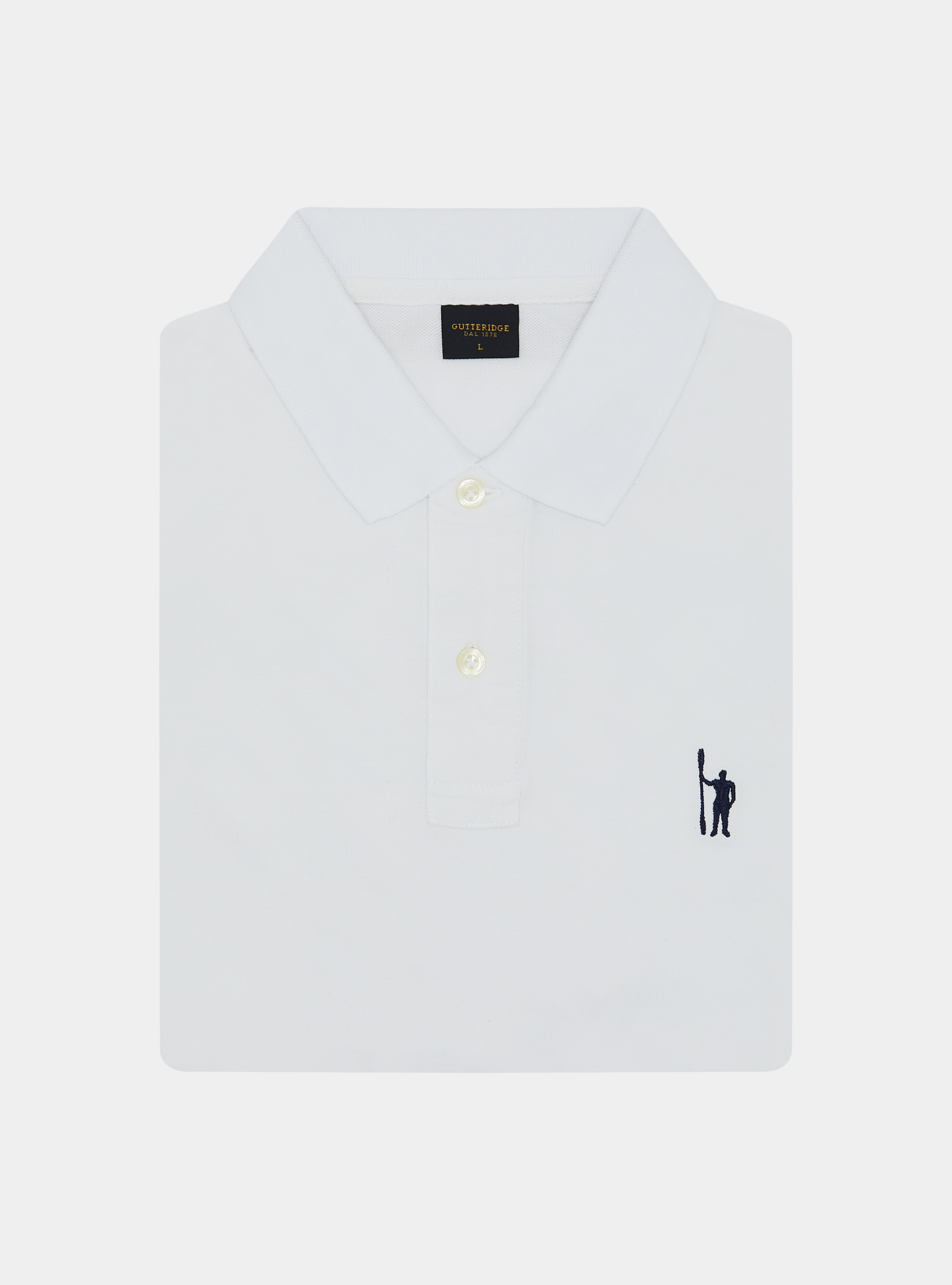 Polo in piquet con ricamo, BIANCO