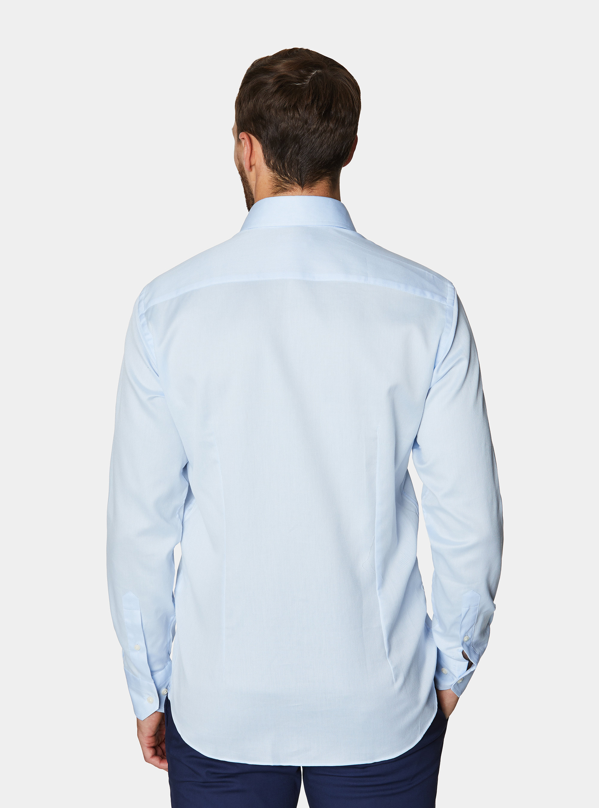 Chemise en coton textur&eacute;, BLEU CIEL