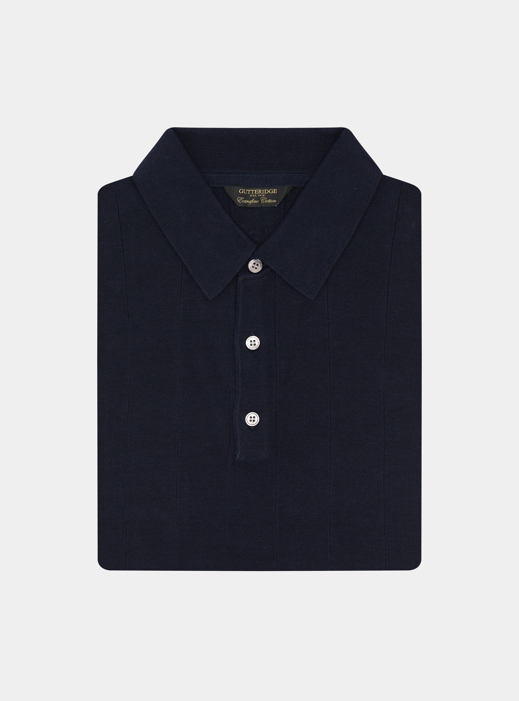 Lang&auml;rmeliges Strick-Poloshirt, NAVY 0218C