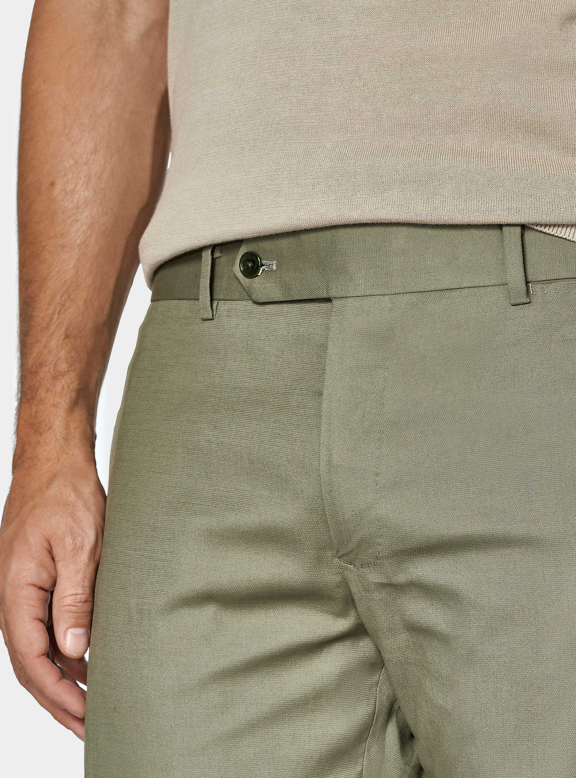 Armoured cotton suit trousers, SALVIA 0602C
