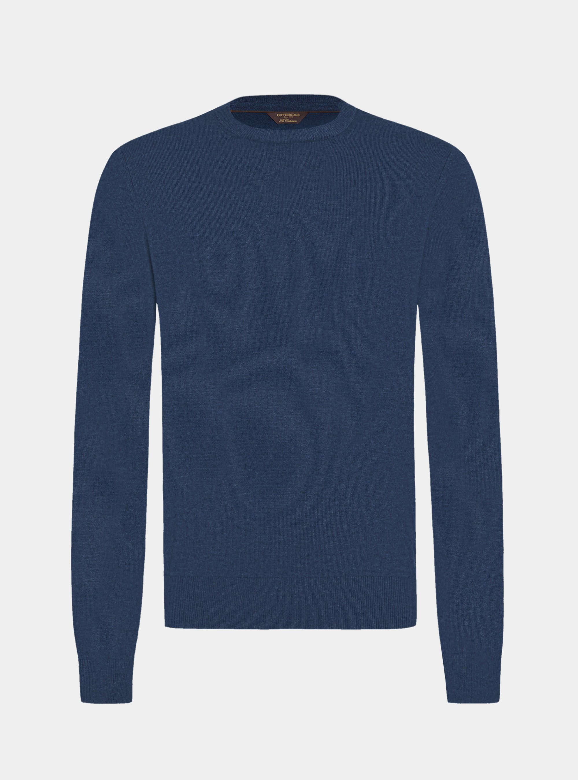 Maglia girocollo in lana lambswool e cashmere, INCHIOSTRO