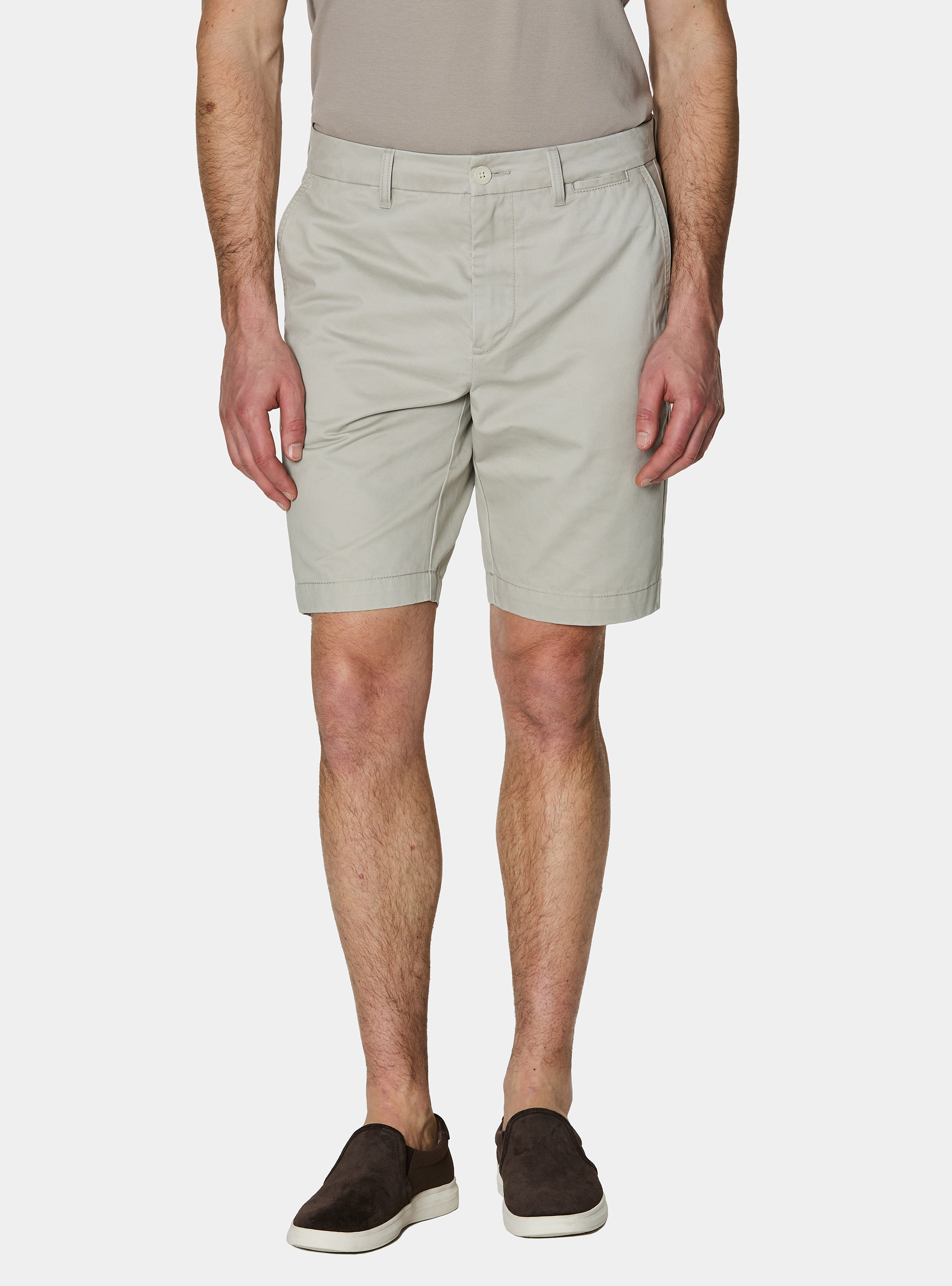 Cotton twill chino Bermuda shorts, ECRU