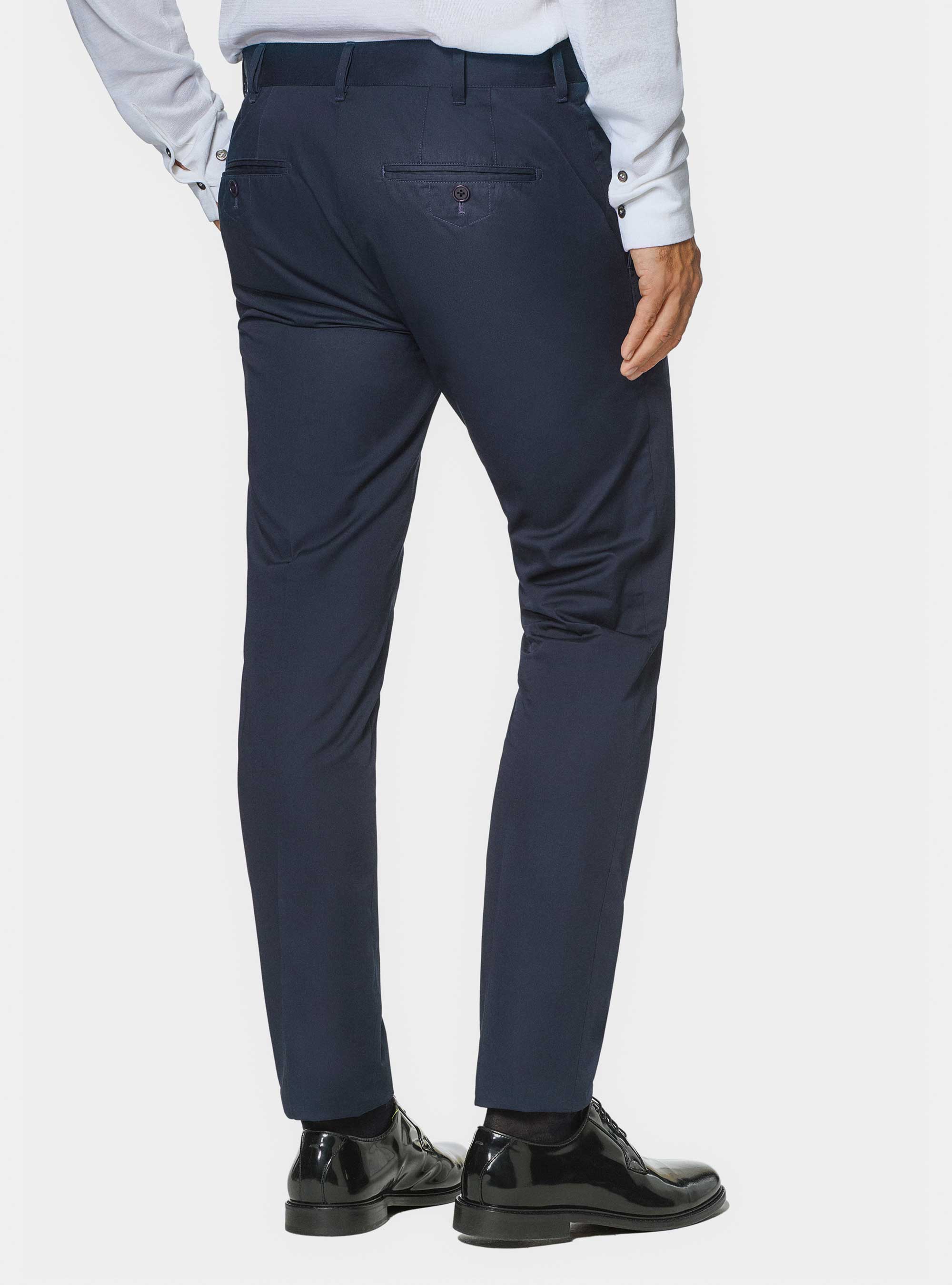Lightweight twill slim fit chino trousers, NAVY BLUE