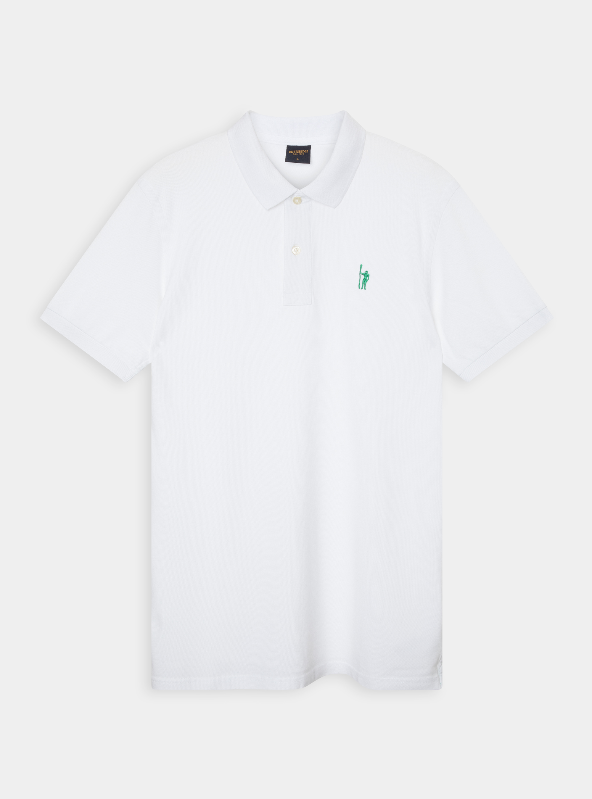 Polo classique en coton piqu&eacute; avec broderie, BLANC