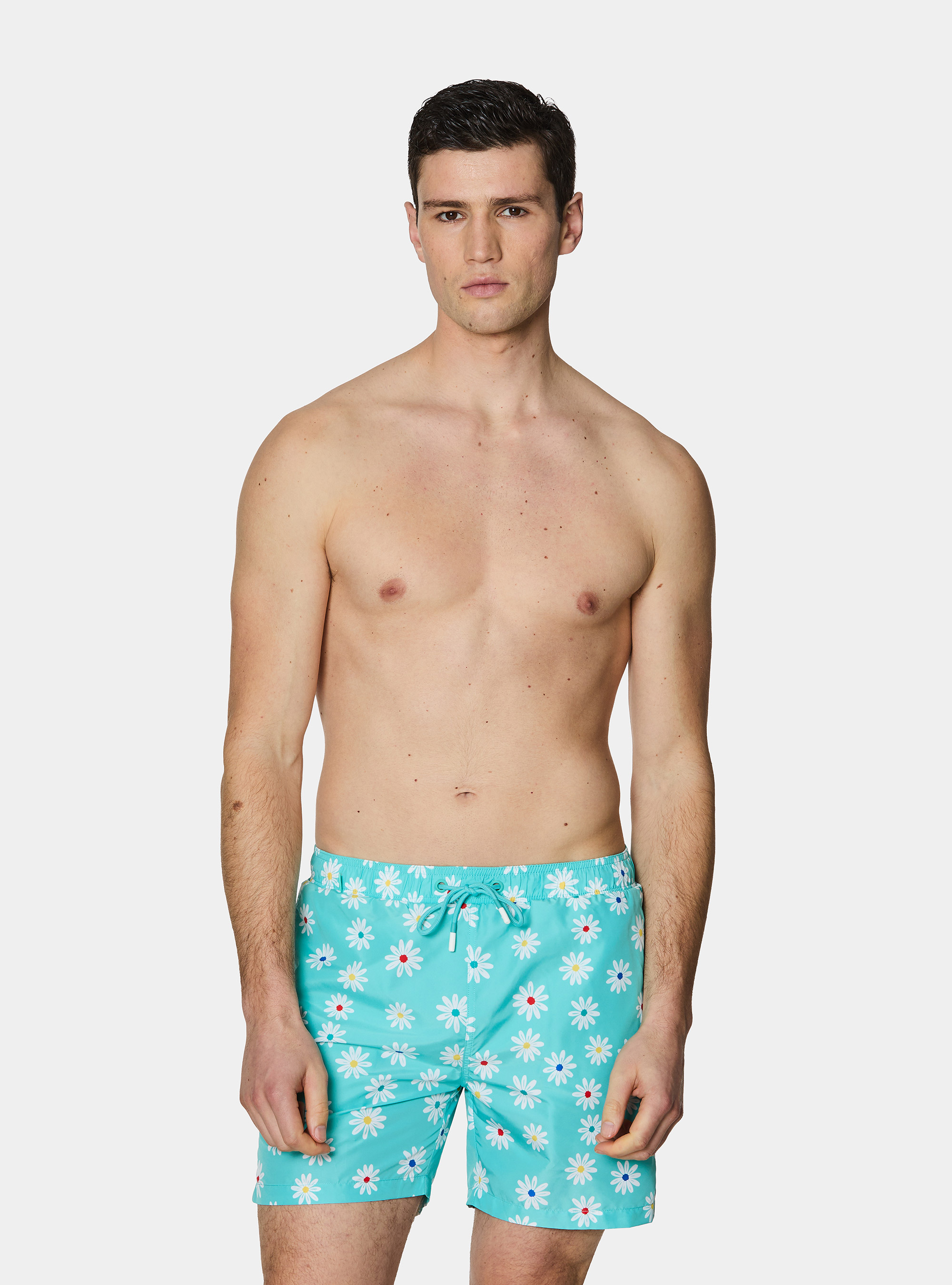 Daisy print swimwear, AZZURRO TIFFANY 0277C