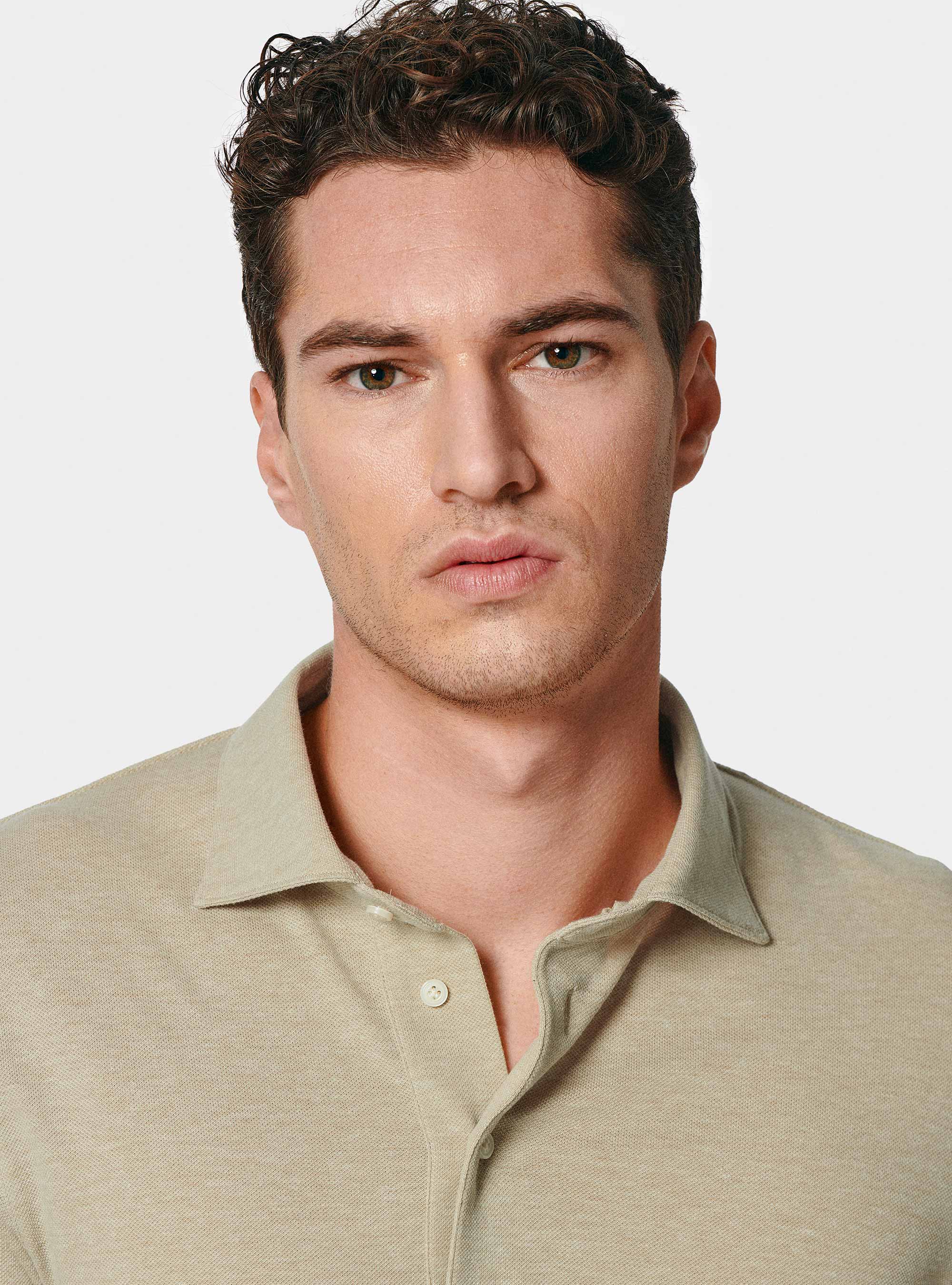 GT01 stretch pique polo shirt, SAND