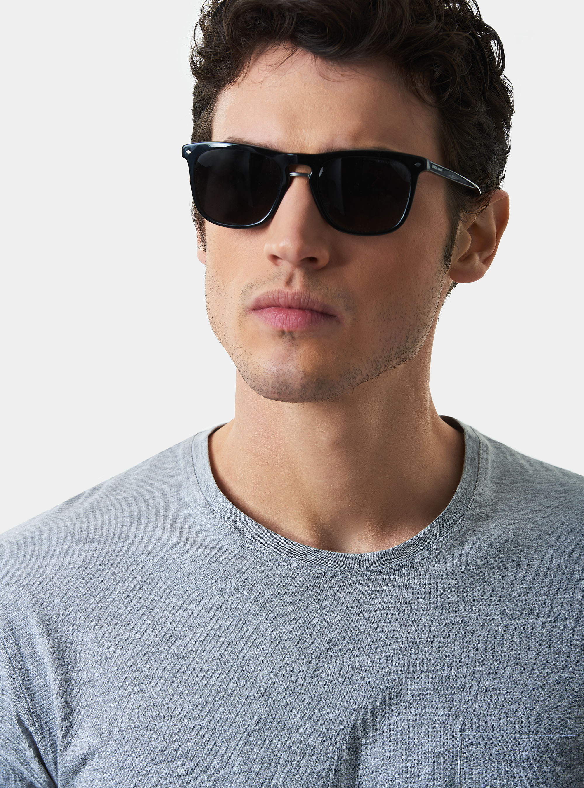 Supima-Baumwoll-Jersey-T-Shirt mit Tasche, GRIGIO 0120C