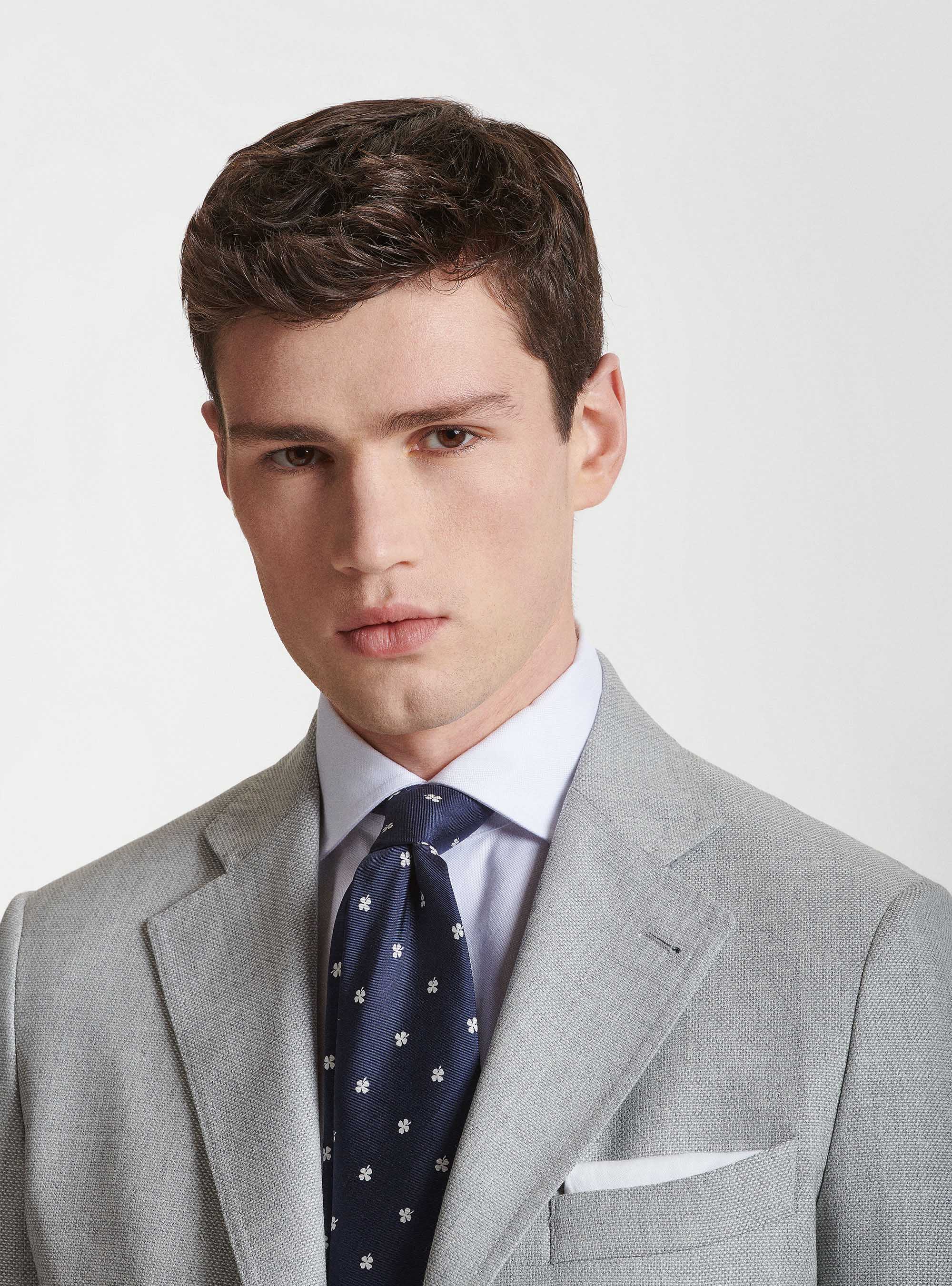 Pure wool hopsack blazer Vitale Barberis Canonico, LIGHT GREY MELANGE