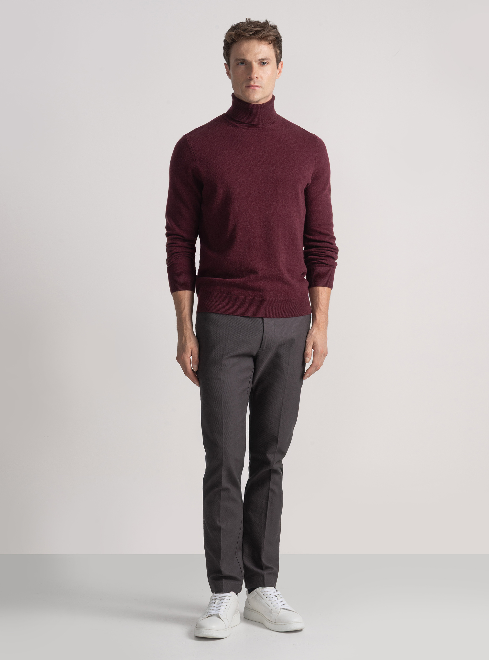 Cashmere turtleneck, BORDEAUX