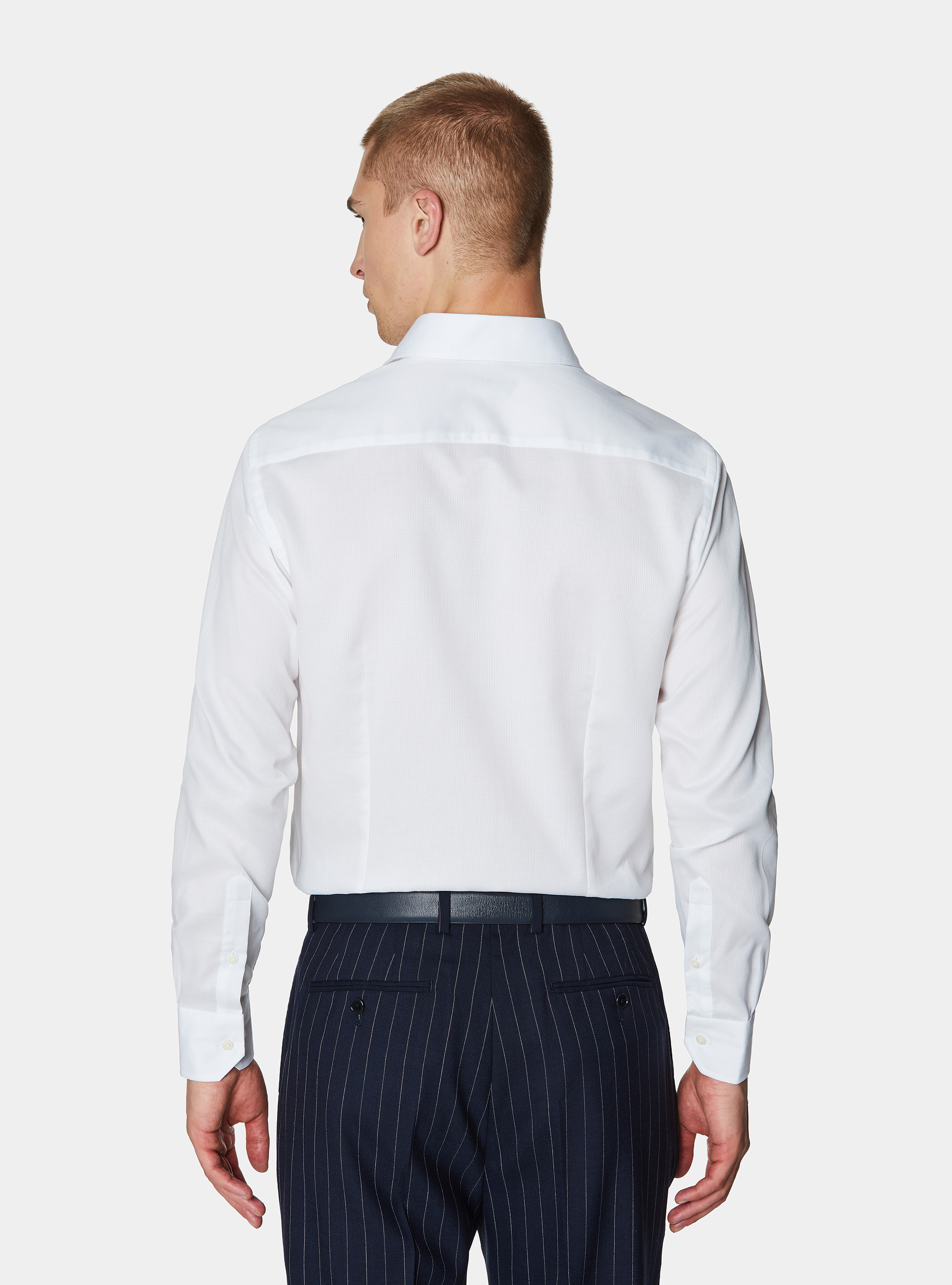 Textured cotton shirt, WHITE