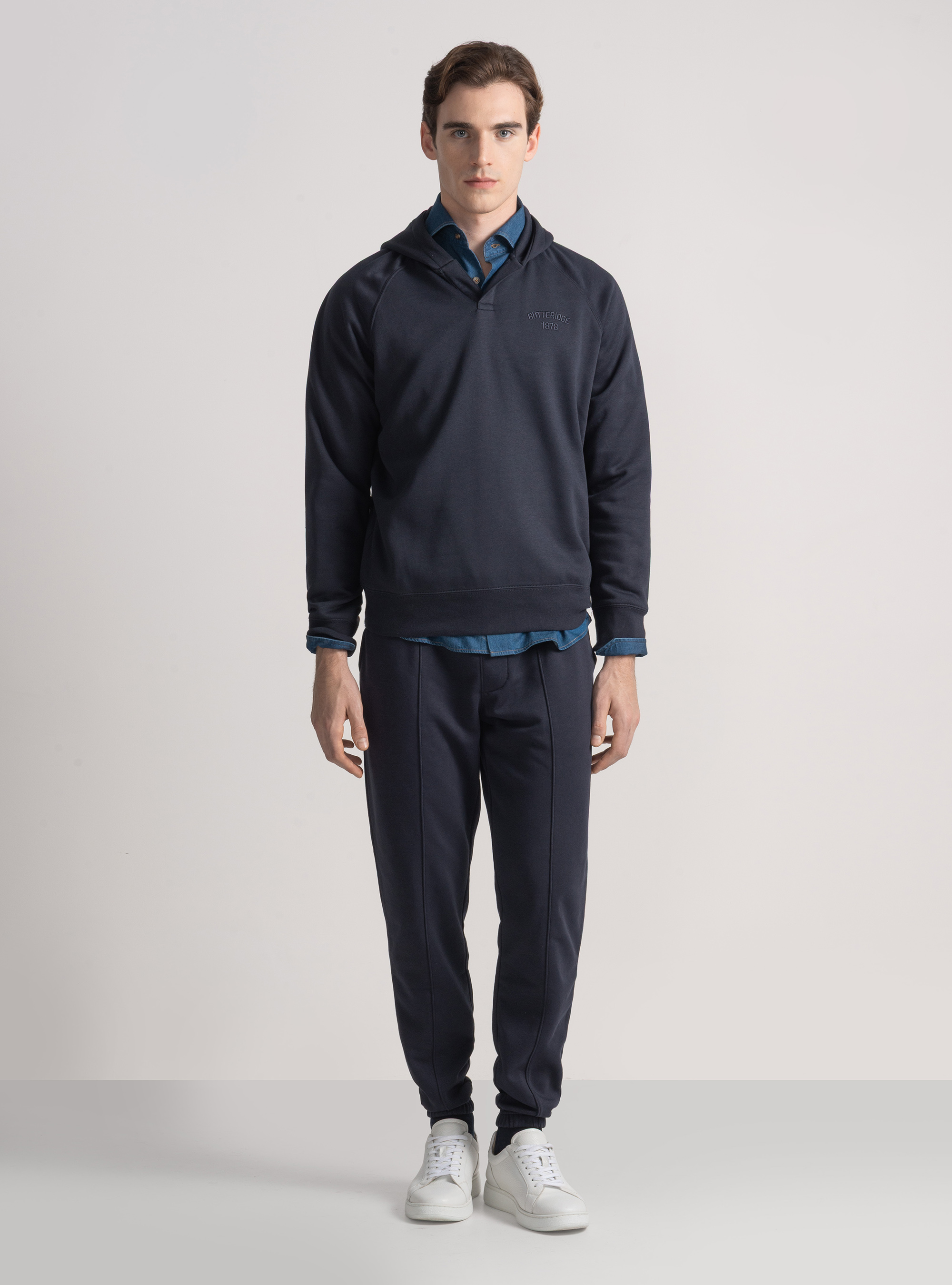 GT01 Kapuzenpulli aus Baumwollmischung, NAVY 0218C