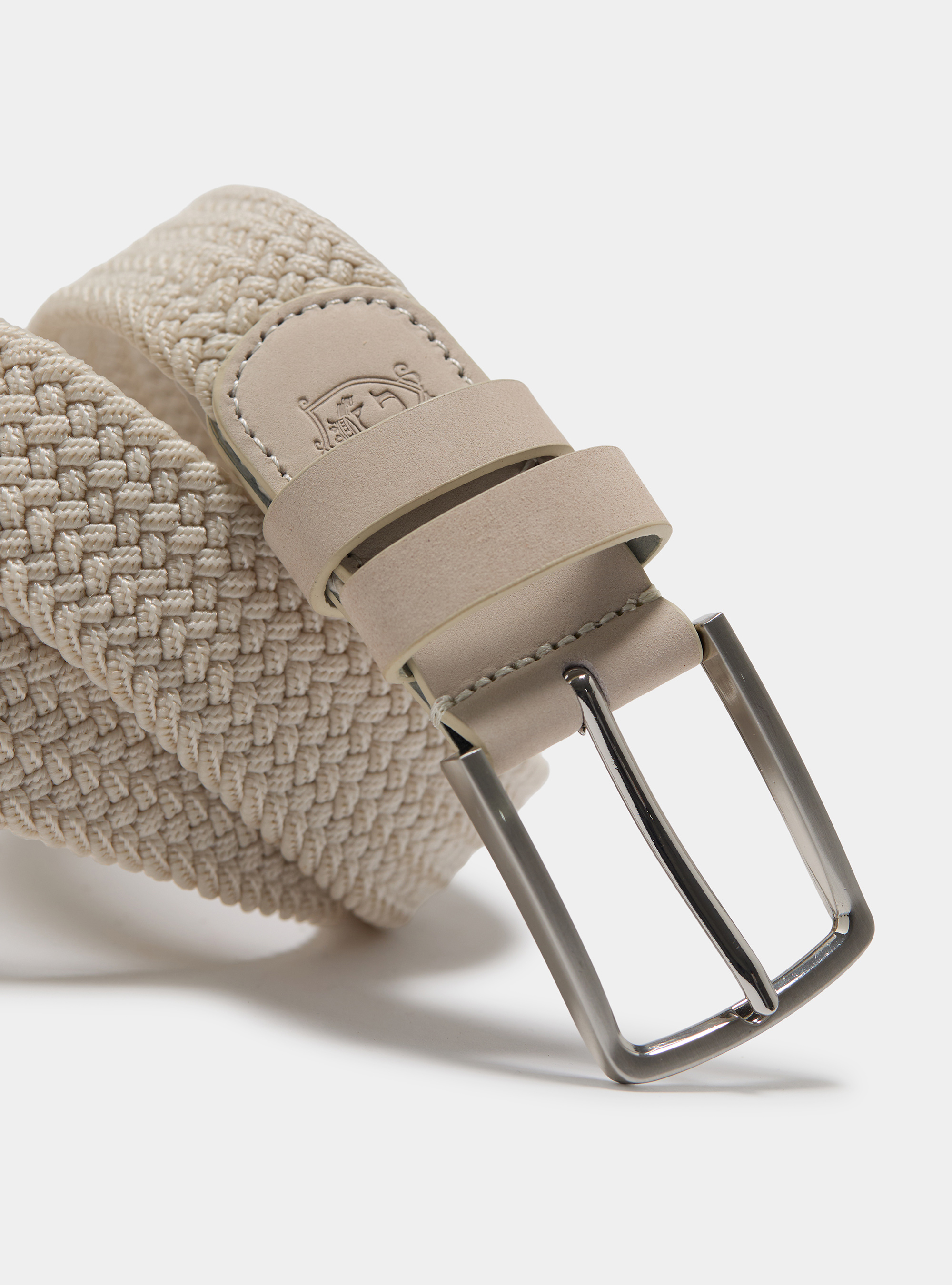 Elastic braided belt, WHITE