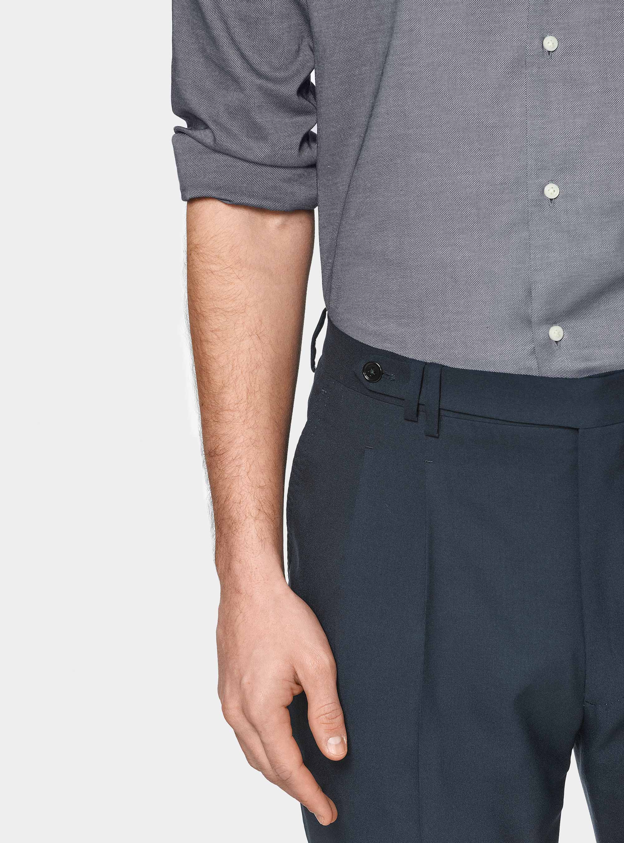 Camicia in cotone oxford, BLU NAVY