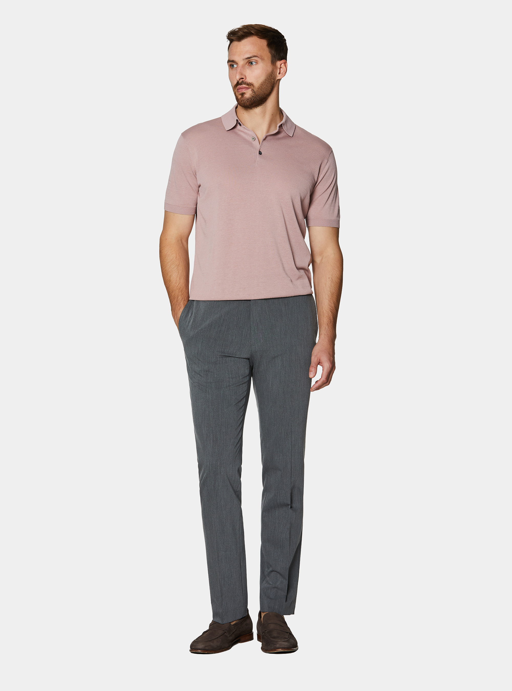 Slim-fit suit trousers, GRIGIO SCURO 0125C