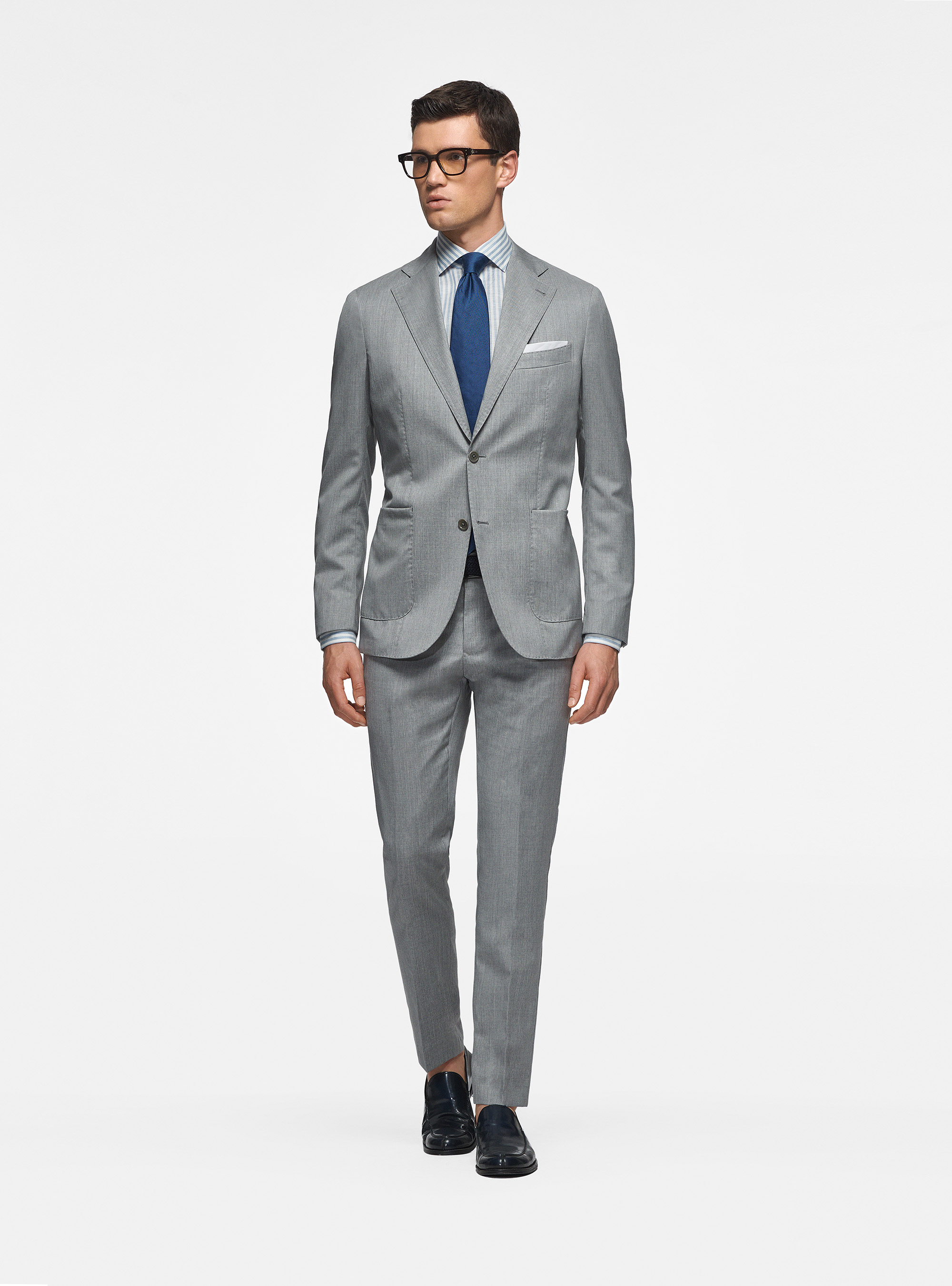 Pure 110's superfine wool blazer, LIGHT GREY MELANGE