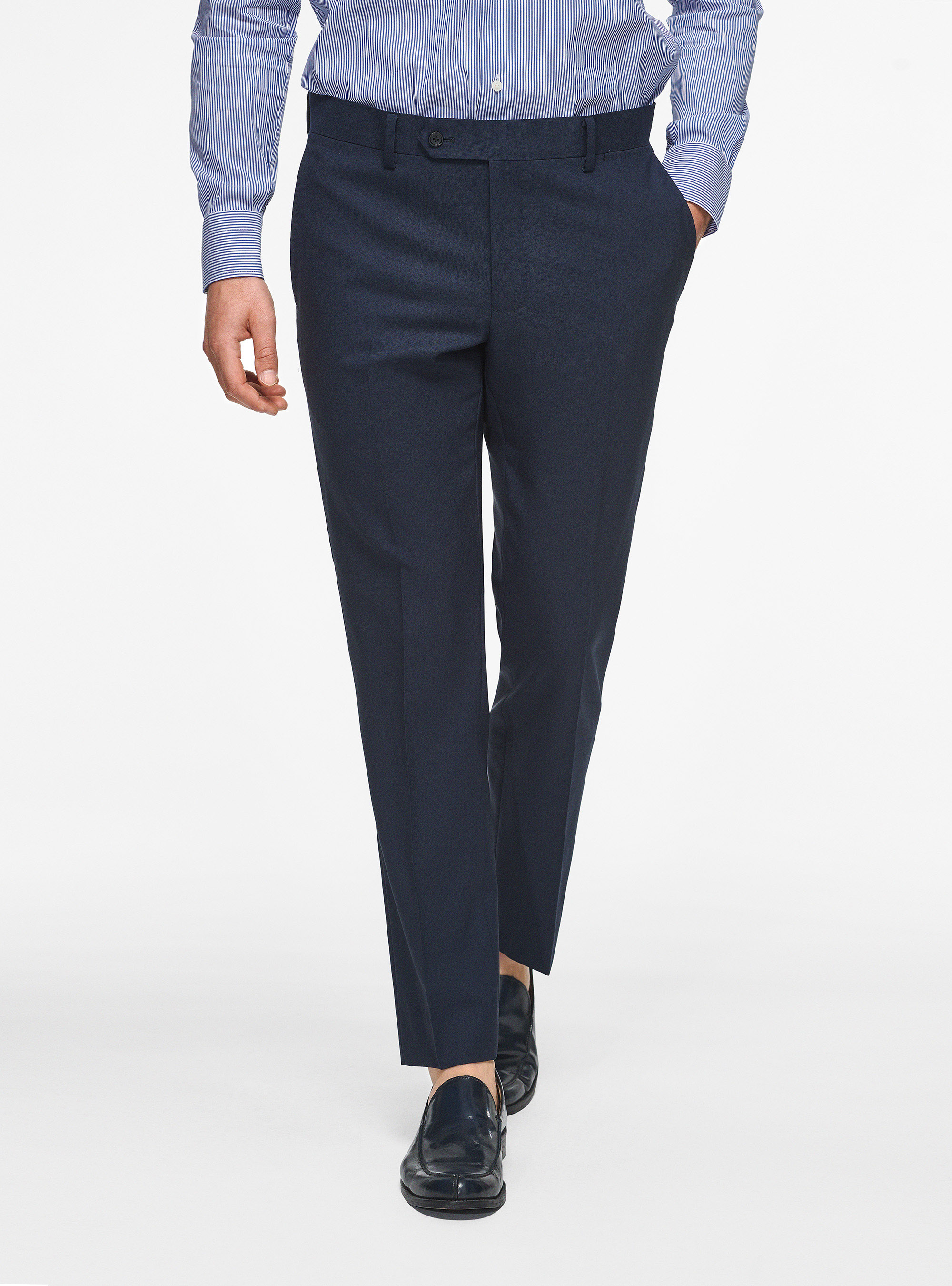 Pantalon en pure laine Vitale Barberis Canonico, BLEU
