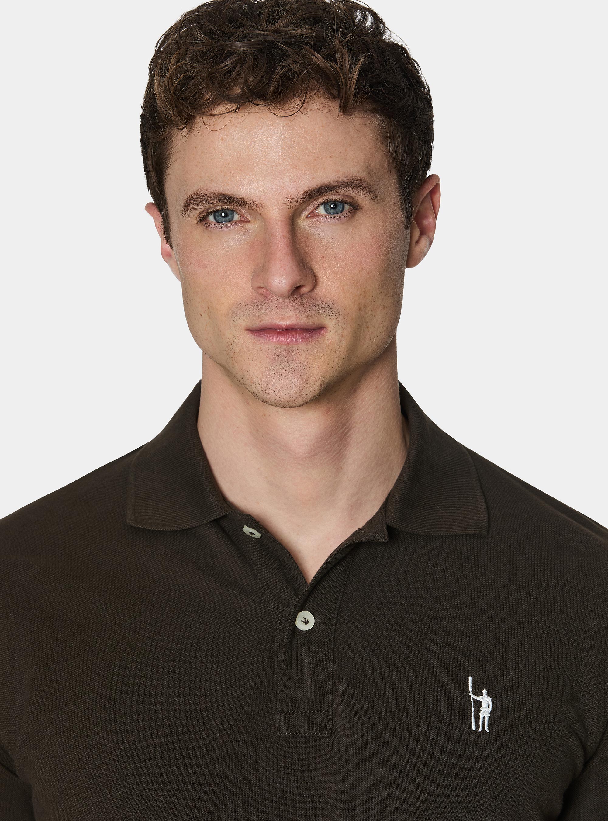Polo classique en piqu&eacute;, MARRON