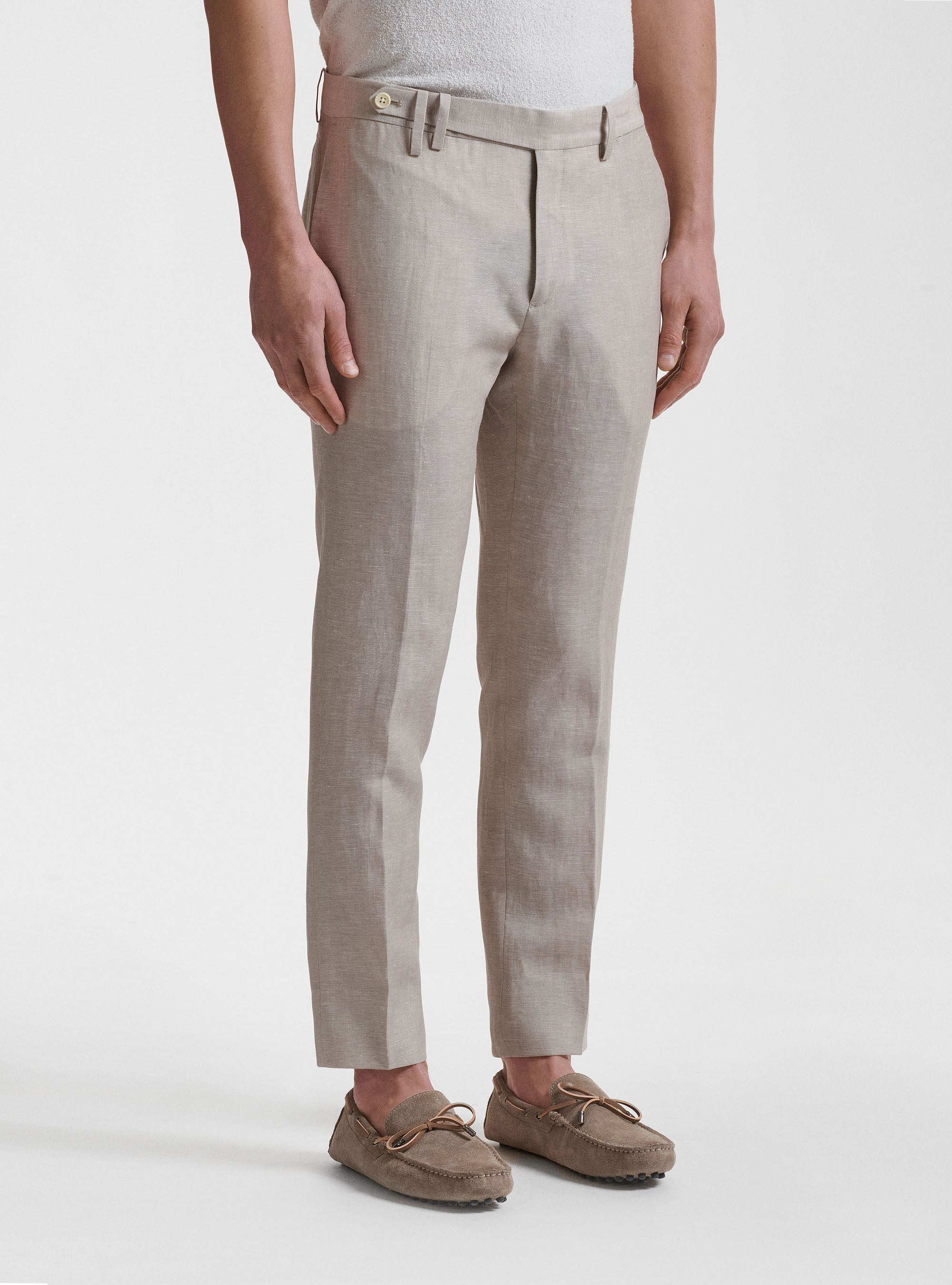 Pantaloni per abito in lana e lino DUEMILAGORI, SABBIA
