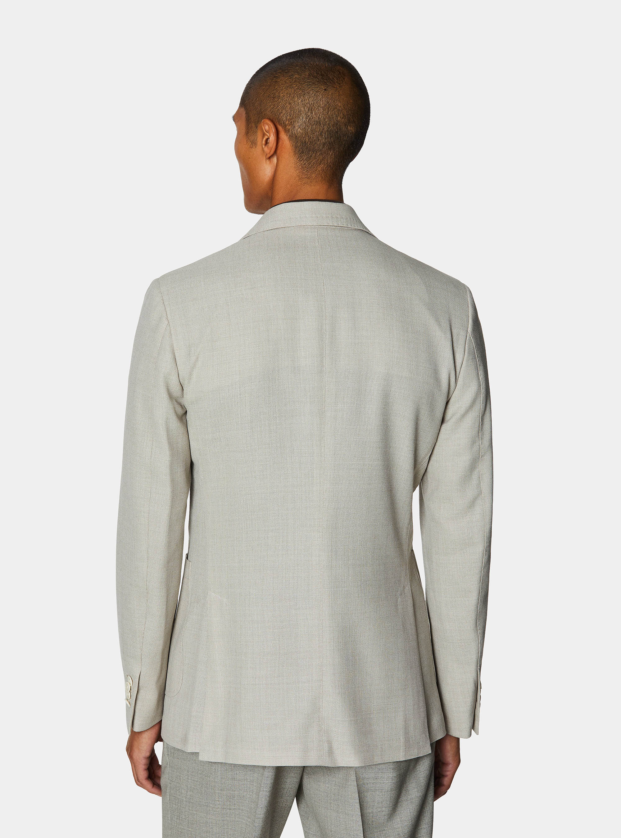 Pure wool hopsack blazer, ECRU