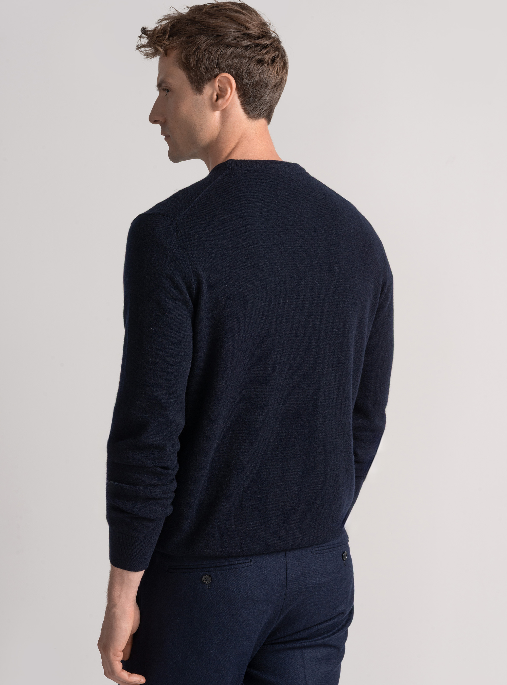 Cashmere crew-neck sweater, NAVY BLUE