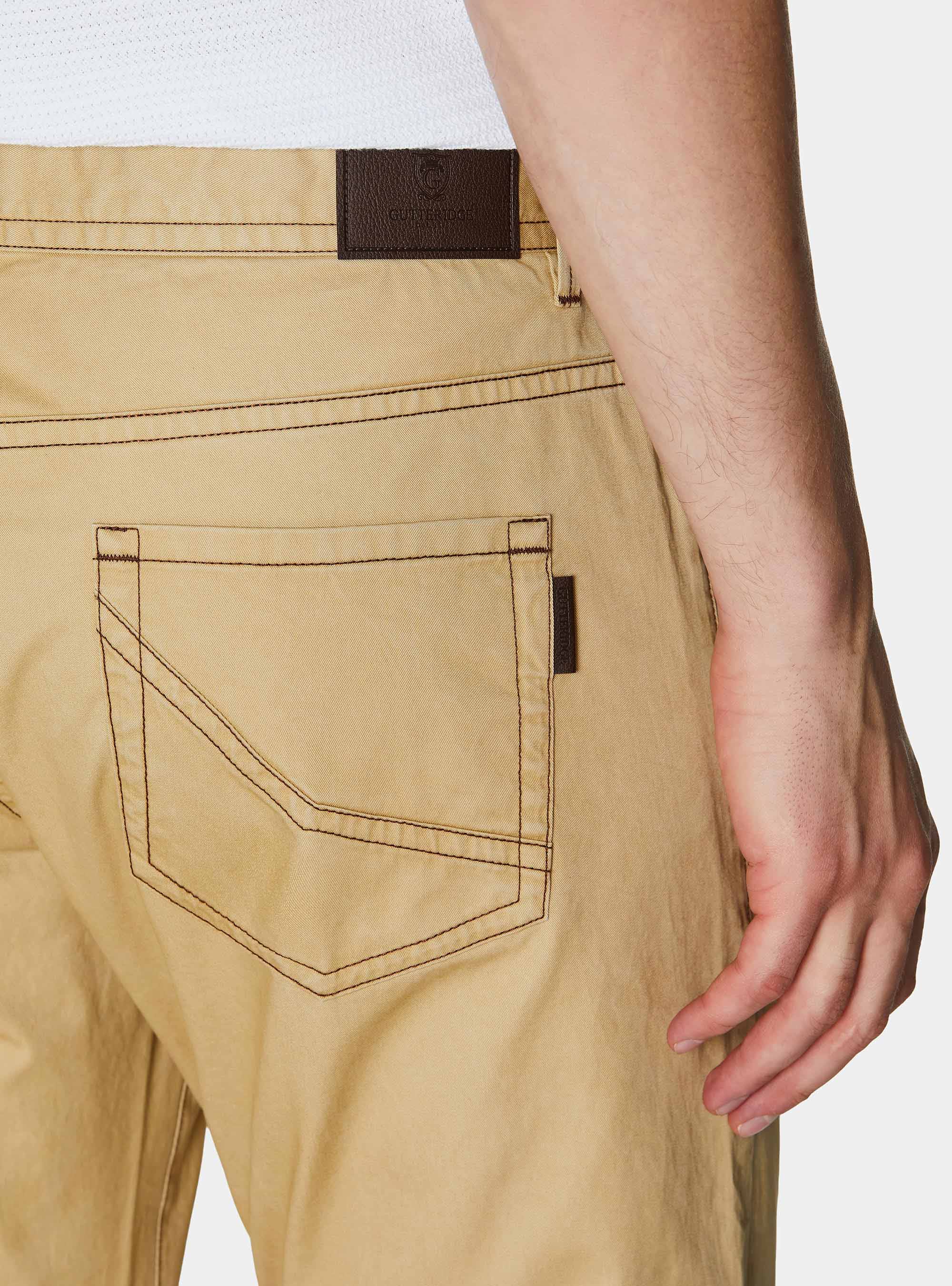 Slim fit cotton trousers, GIALLO CHIARO 0784C