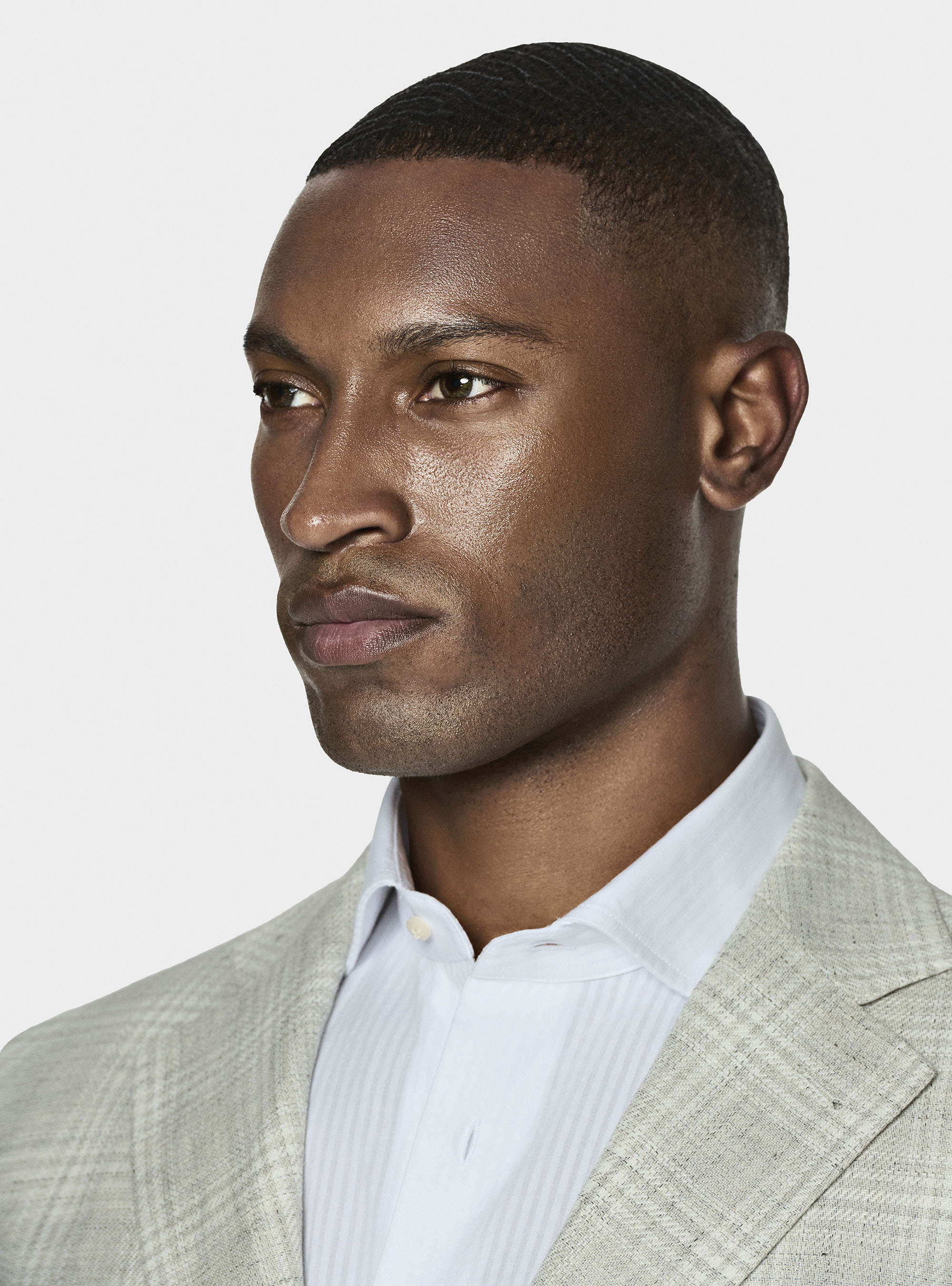 Linen-blend patterned blazer, GRIGIO MELANGE 0151C