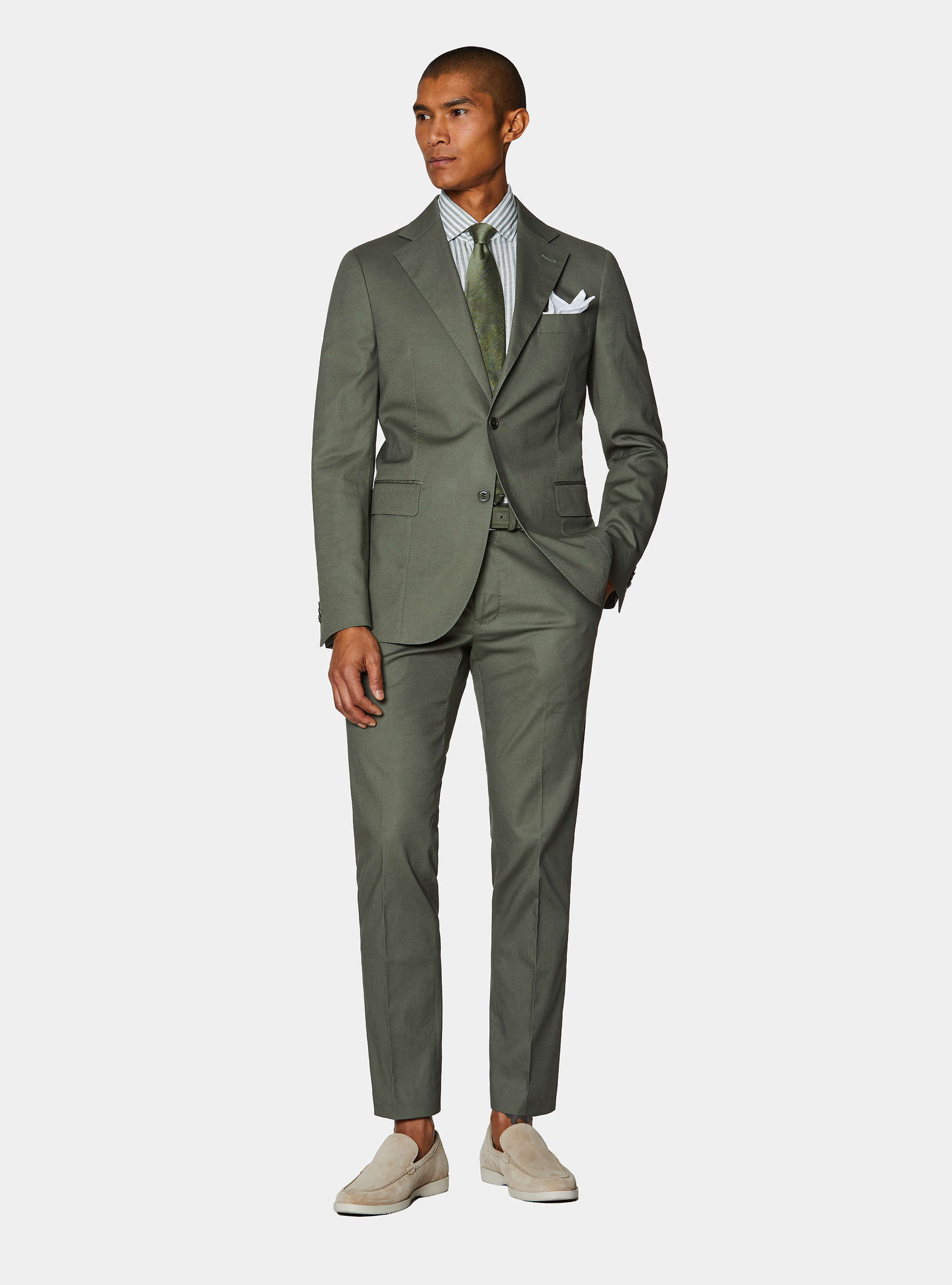 Cotton suit trousers, SALVIA 0602C