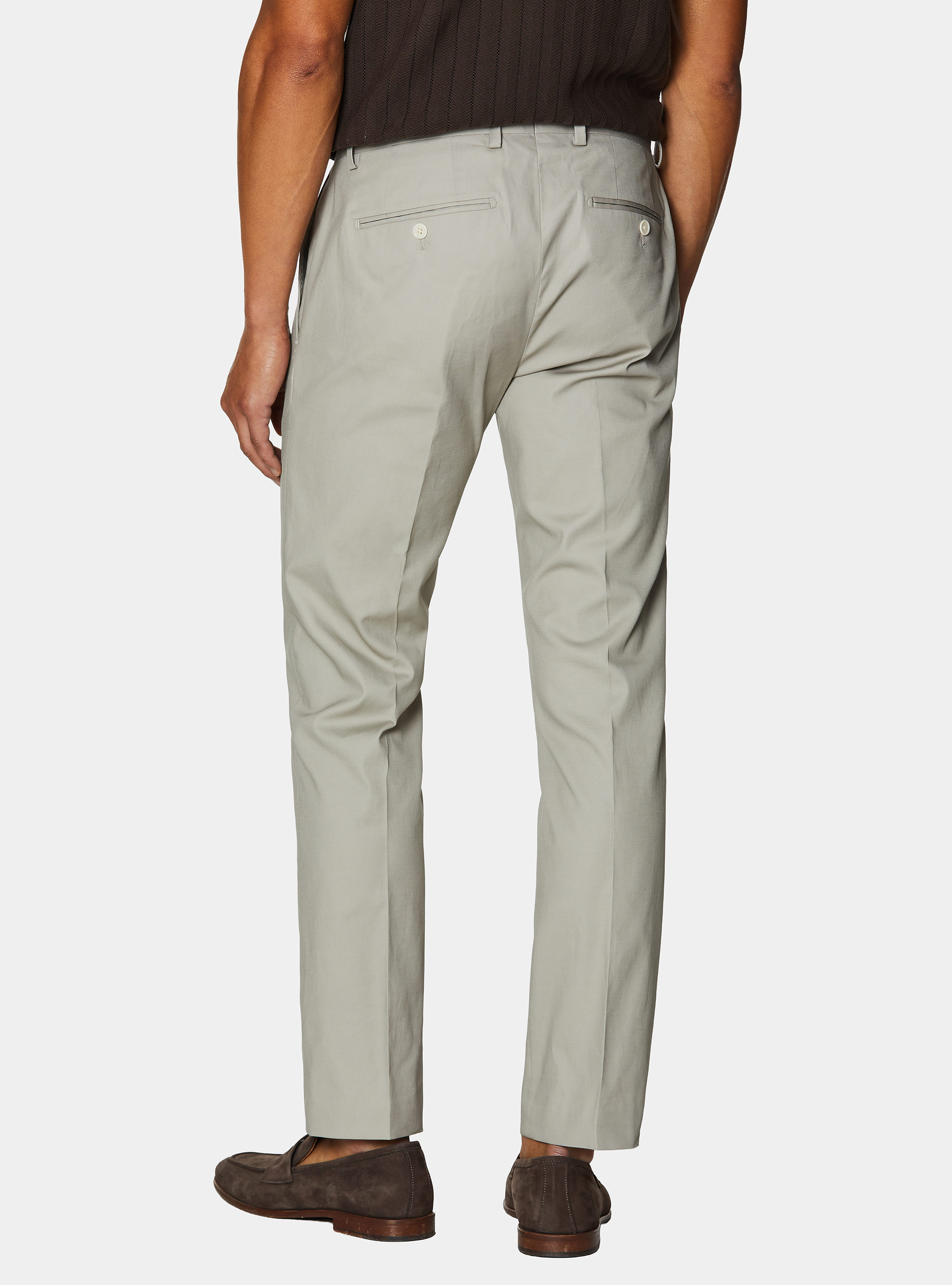 Cotton suit trousers, ECRU