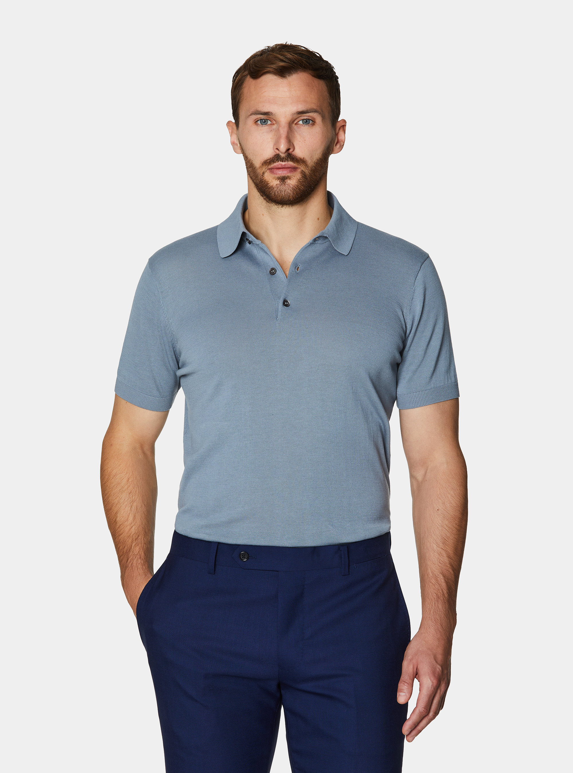 Poloshirt aus extrafeinem Baumwollstrick, AVIO 0292C
