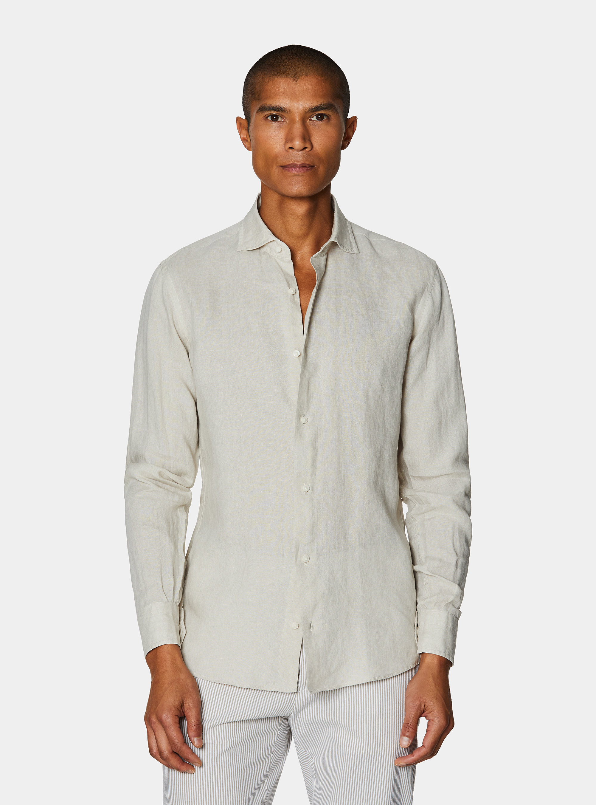 Pure linen shirt, ECRU 0536C