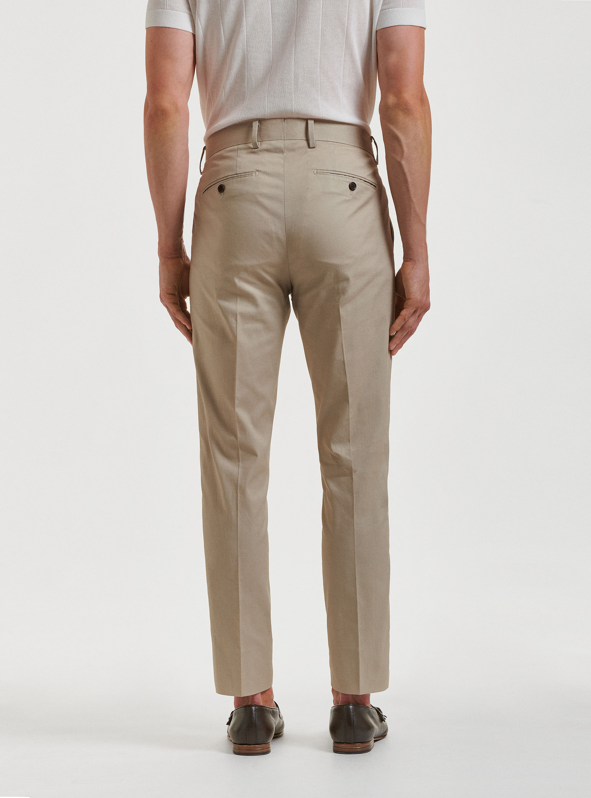 Armoured cotton suit trousers, SAND