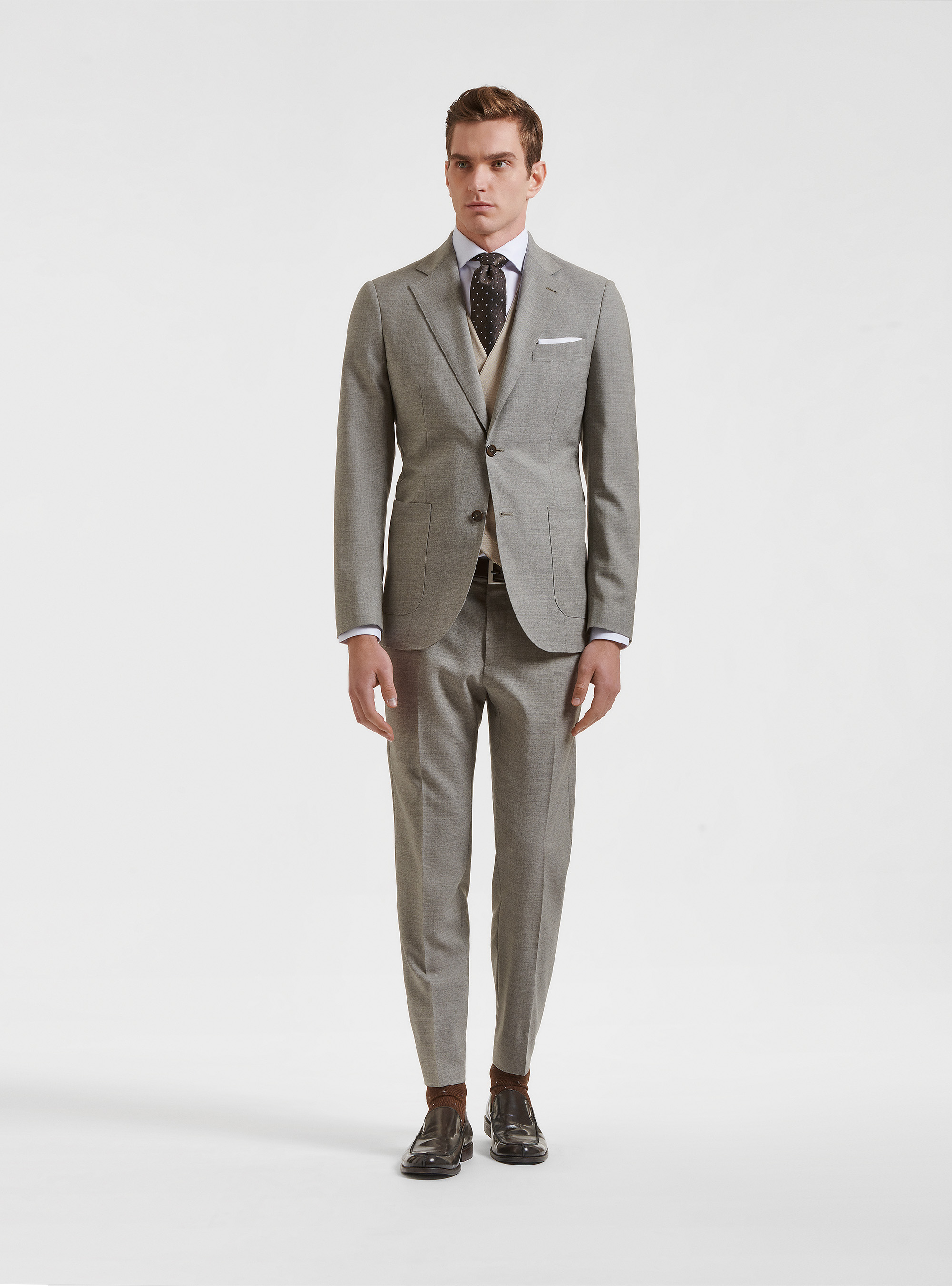 Giacca per abito in pura lana Vitale Barberis Canonico, ECRU