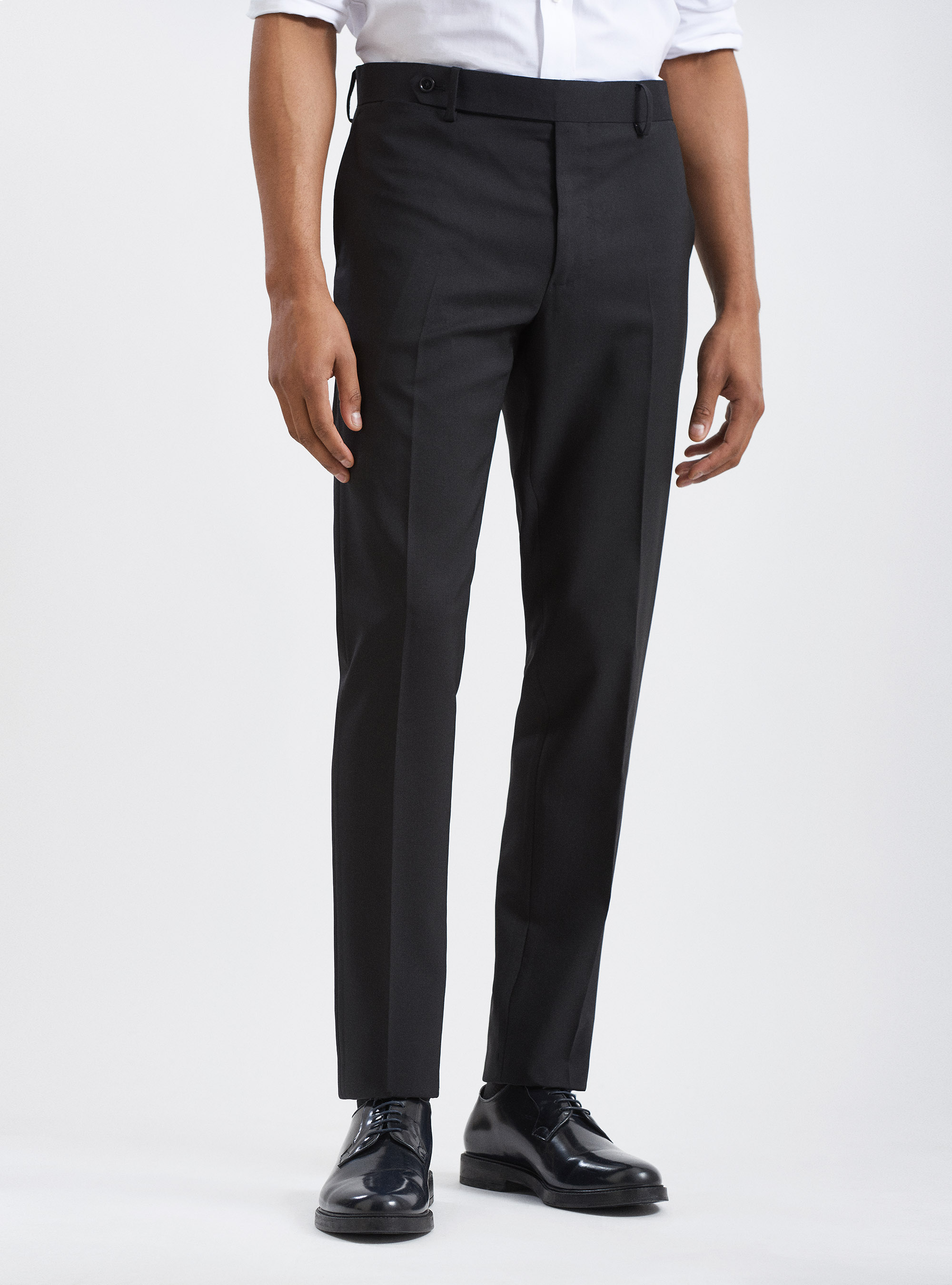 Pure wool suit trousers woven by Vitale Barberis Canonico, BLACK
