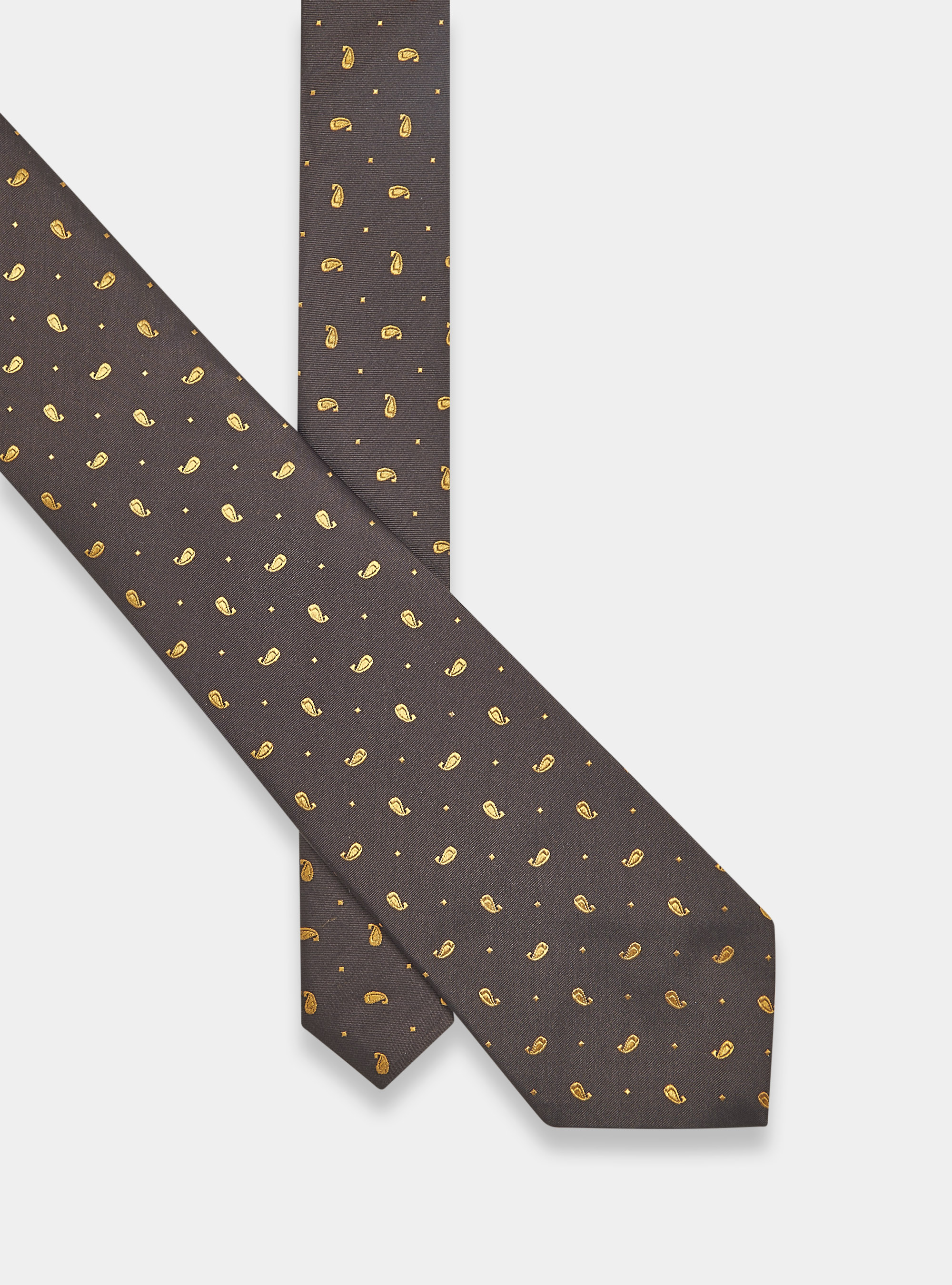 Jacquard silk tie, MARRONE/ARANCIO BB3