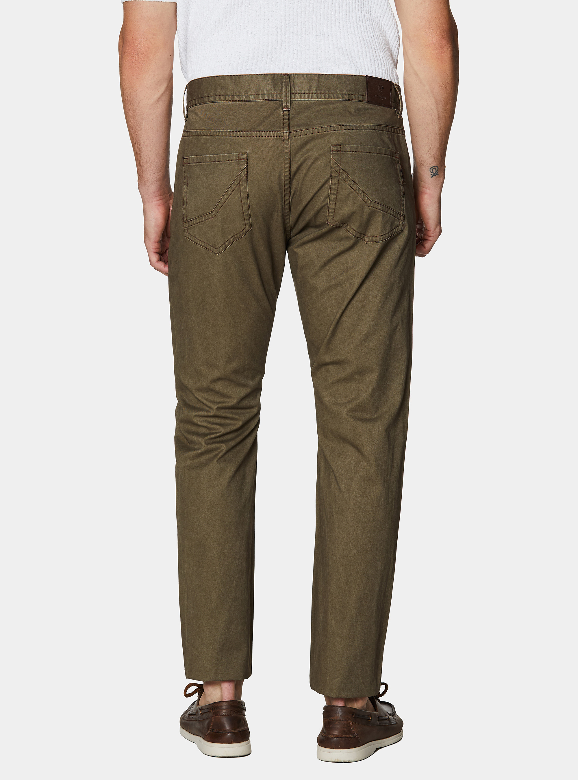 Slim Fit Hose aus Baumwolle, OLIVA 0614C