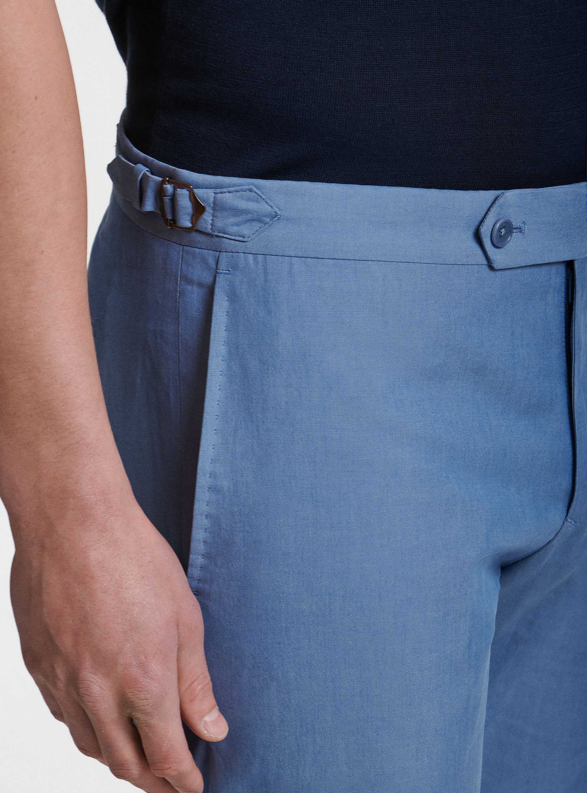 Pantalon de costume en coton DUEMILAGORI, BLEU CIEL