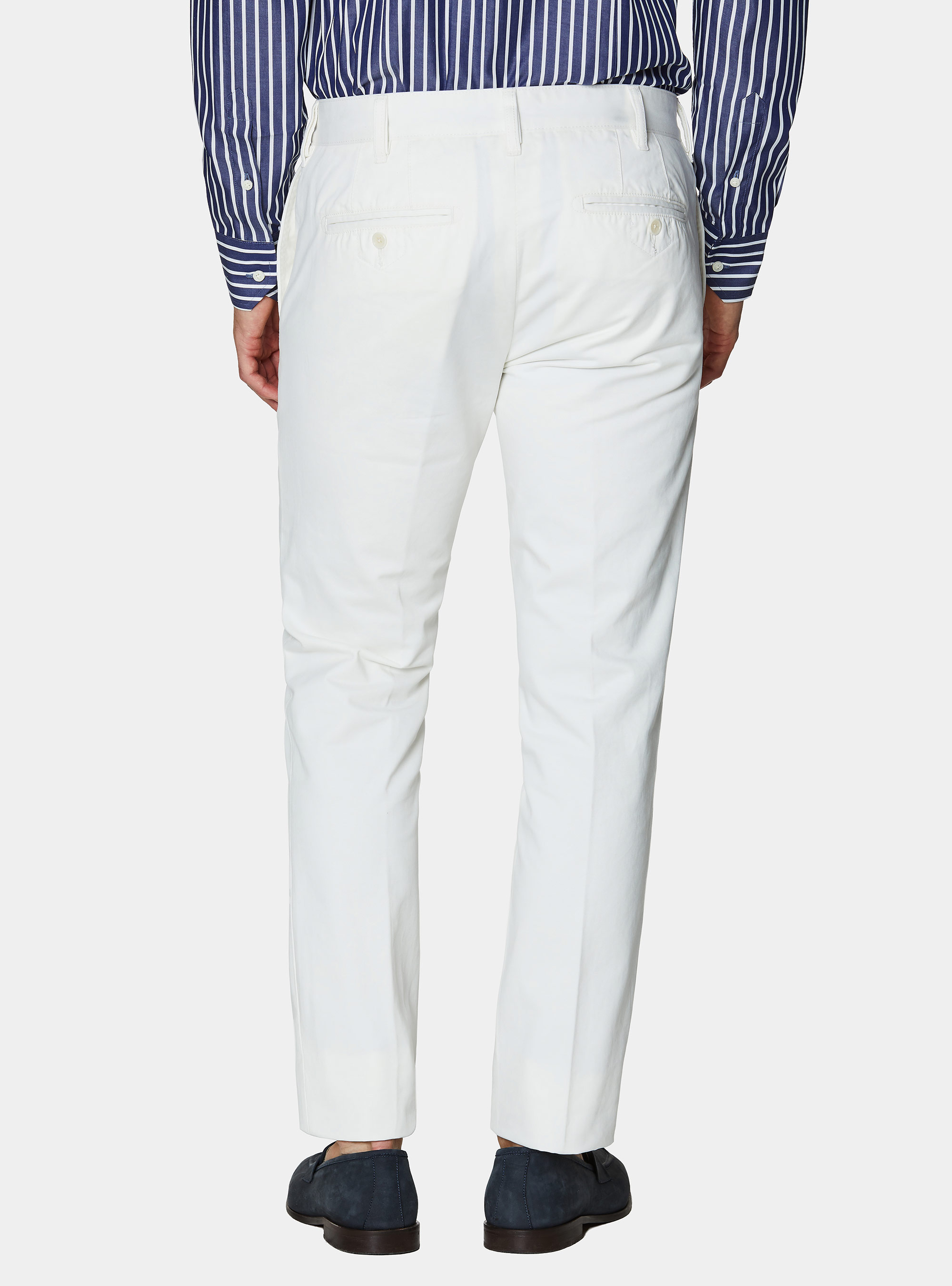Cotton twill chino trousers, WHITE